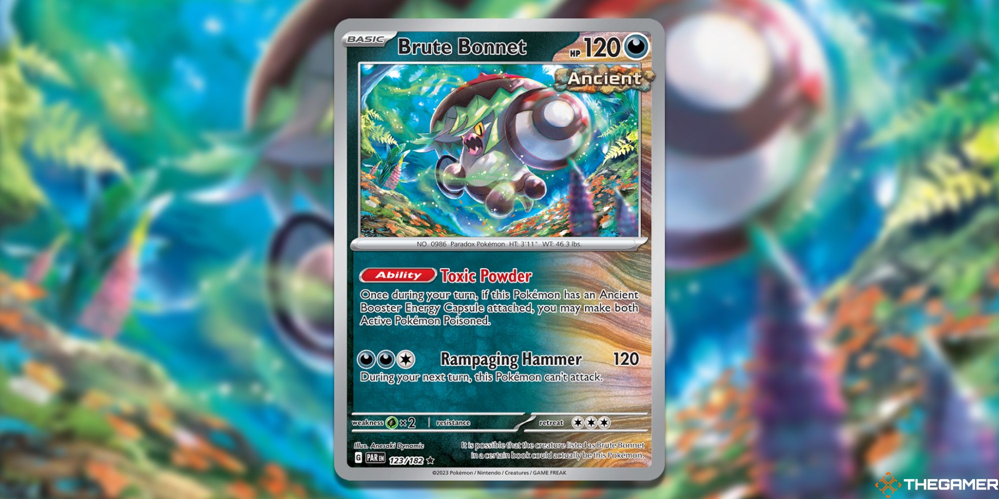 Tarjeta antigua de Bonnet Bruto de JCC Pokémon