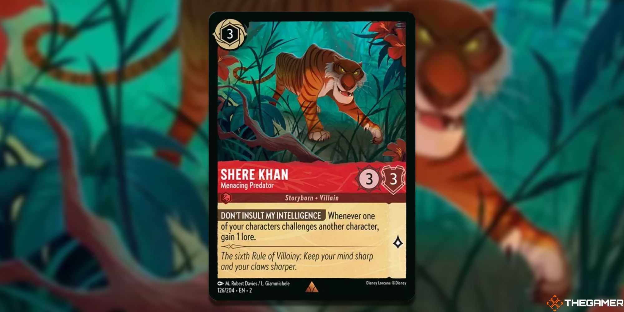Disney Lorcana: Shere Khan, tarjeta Depredador amenazante