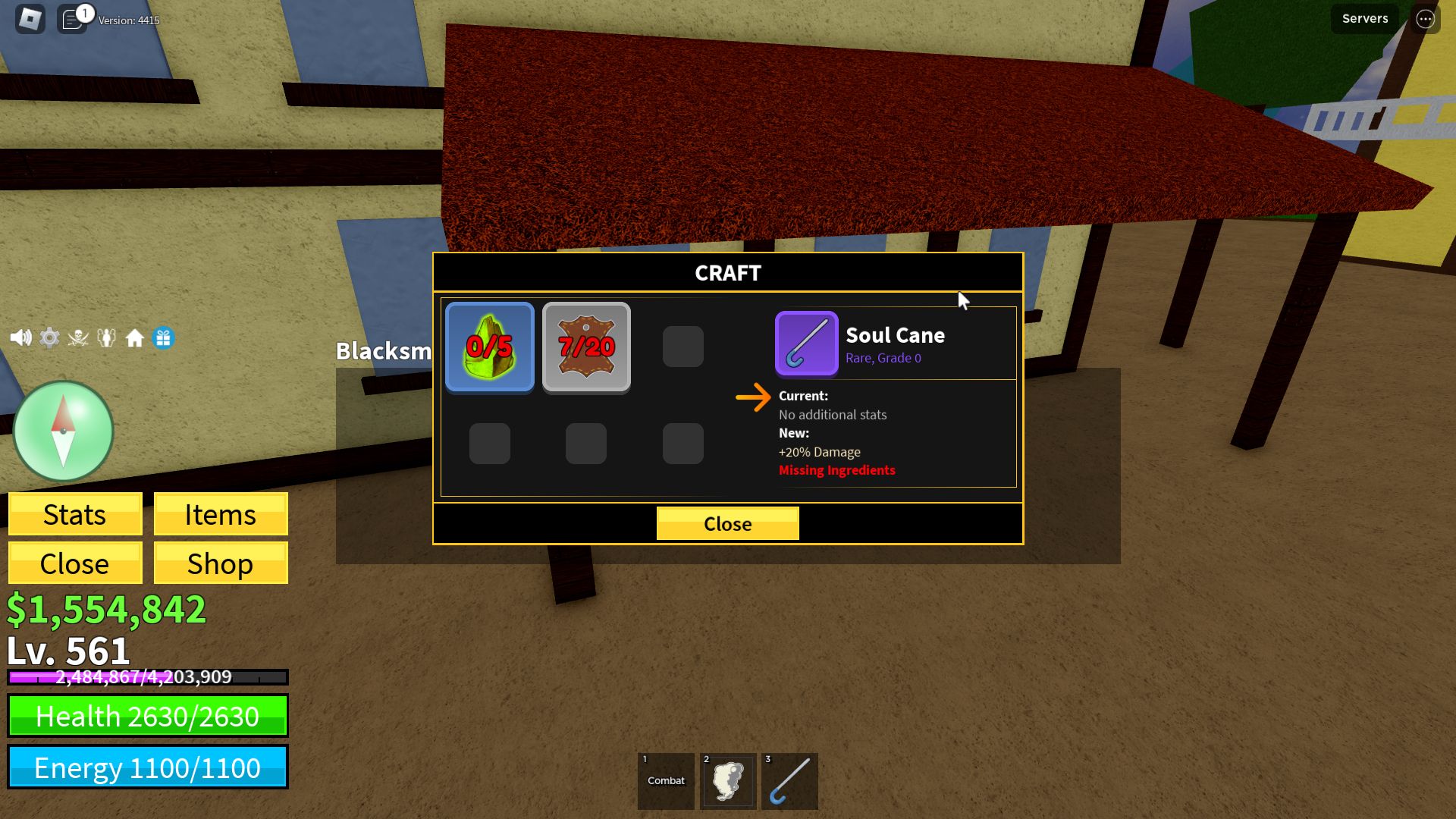 Roblox: Blox Fruits, mejorando el bastón del alma