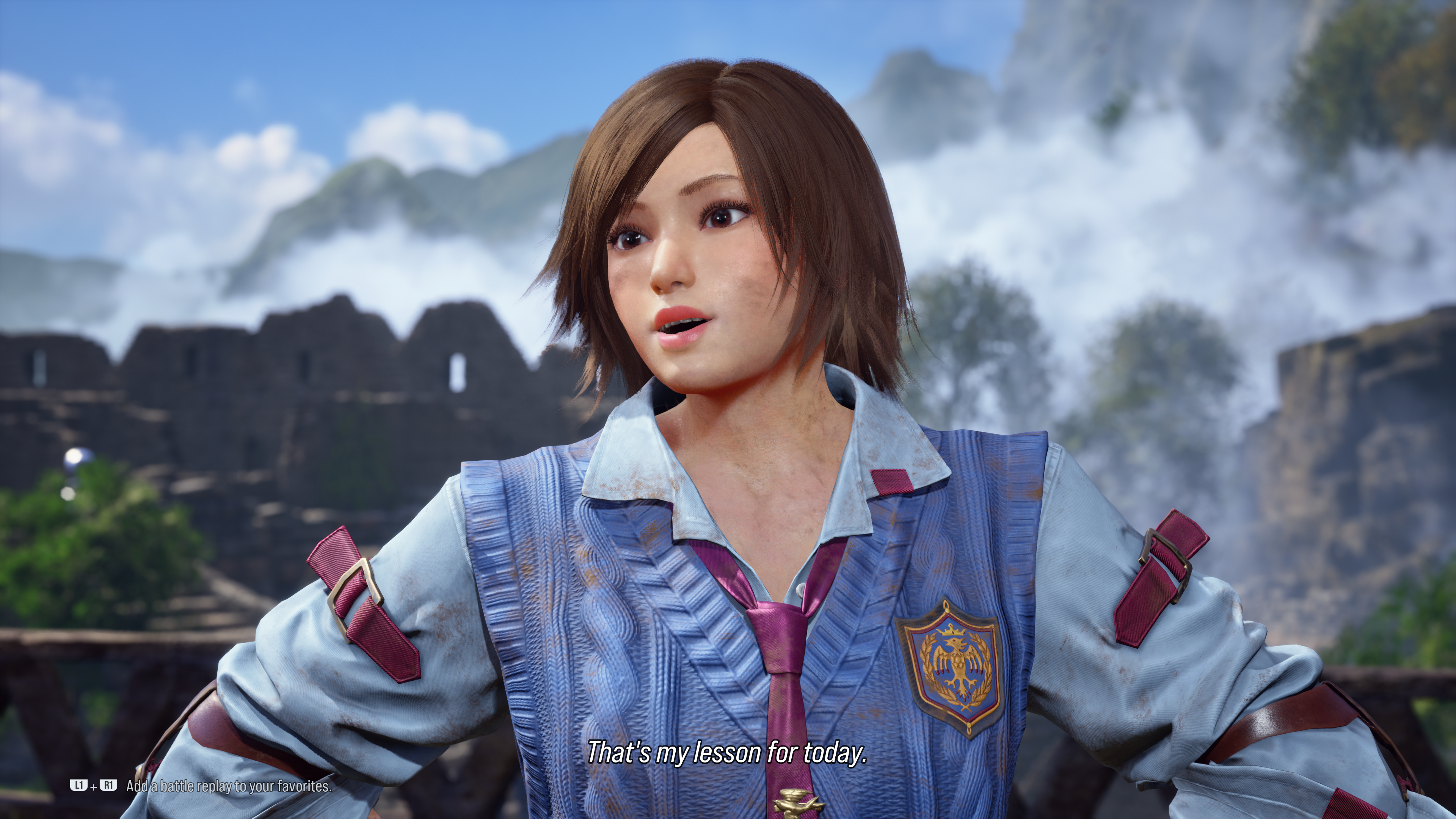 Pantalla de victoria de Asuka en Tekken 8