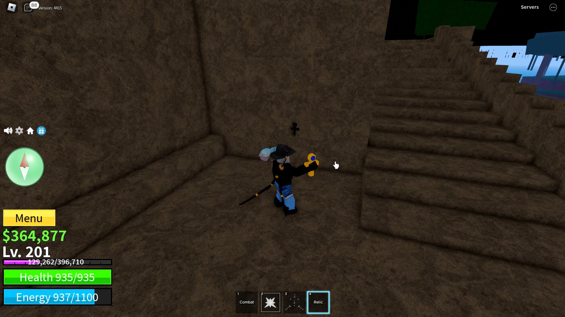 Roblox Blox Fruits, un personaje que usa la reliquia para desbloquear la sala Sabre Expert