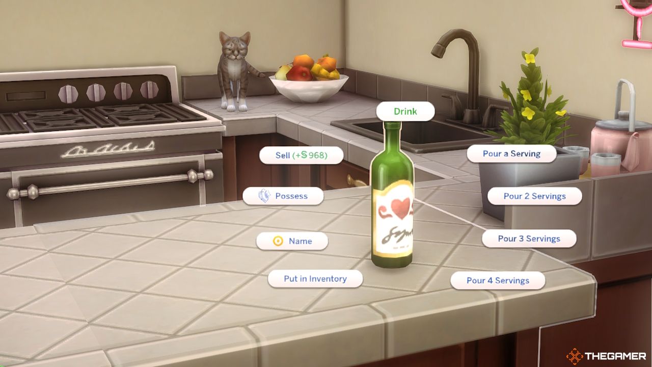 La opción de beber Vitality Nectar en Sims 4