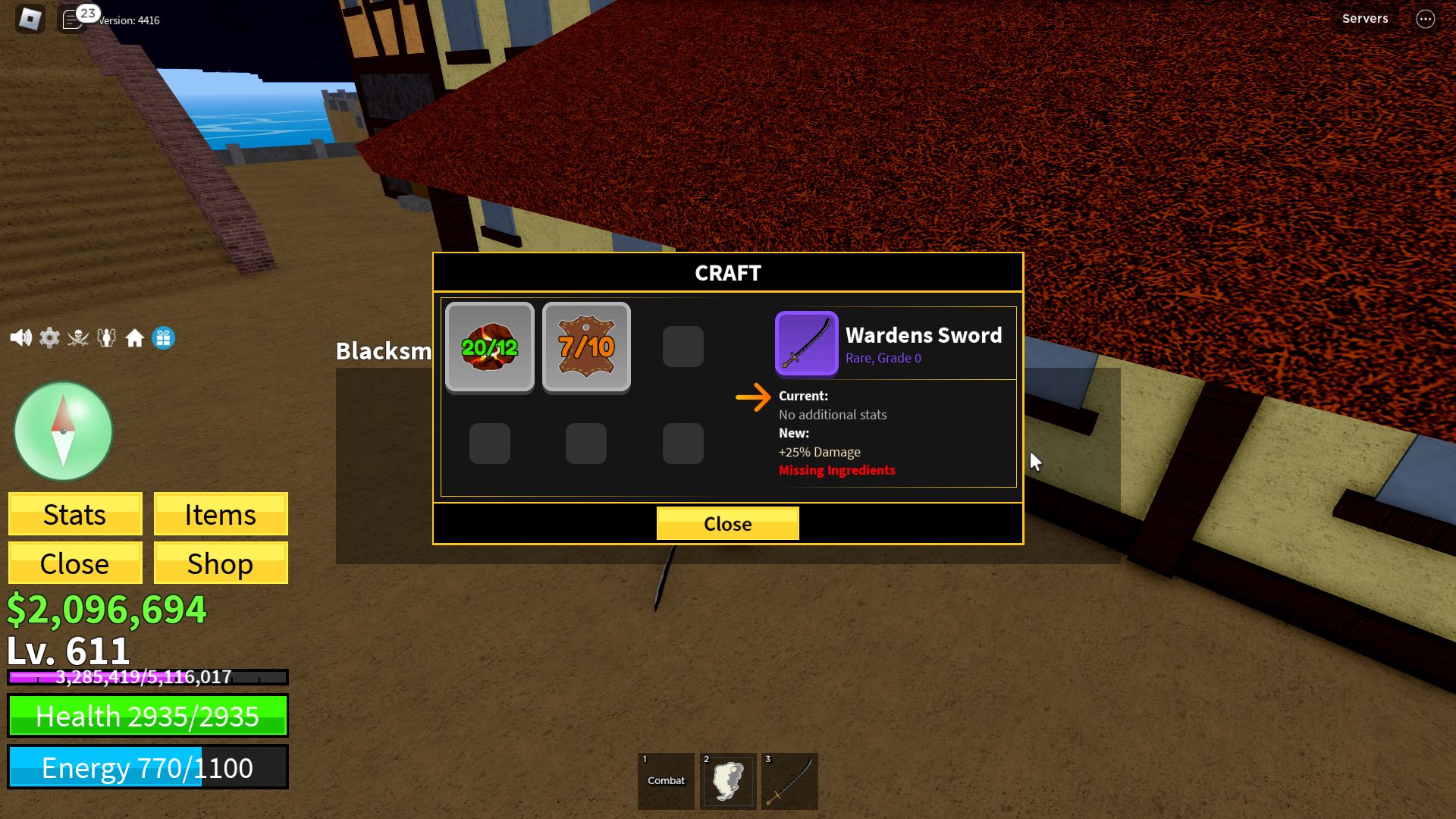 Roblox Blox Fruits, la mejora de la Espada Wardens