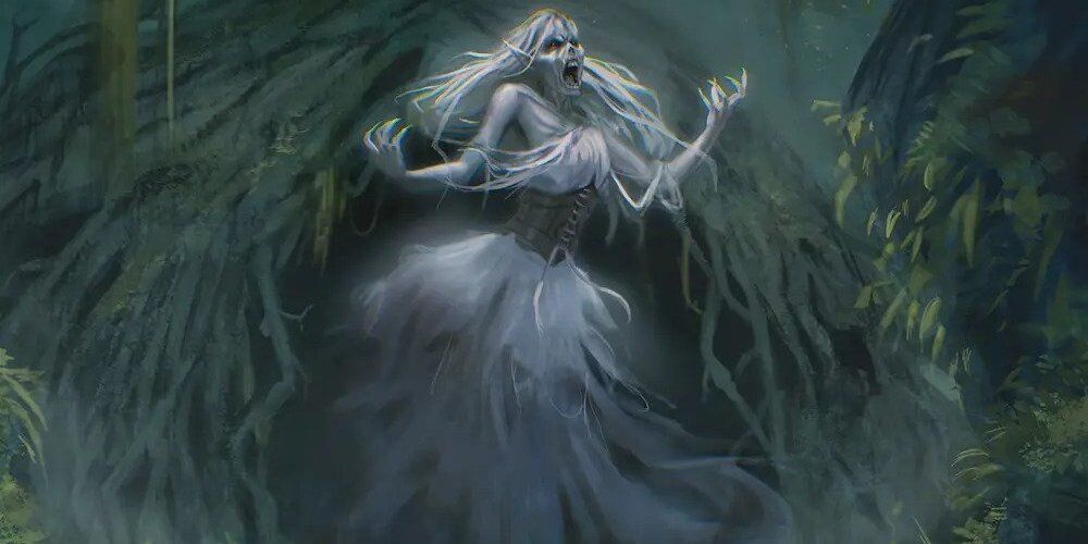 una banshee llamada Agathan que reside en su arboleda cuando sale el sol.