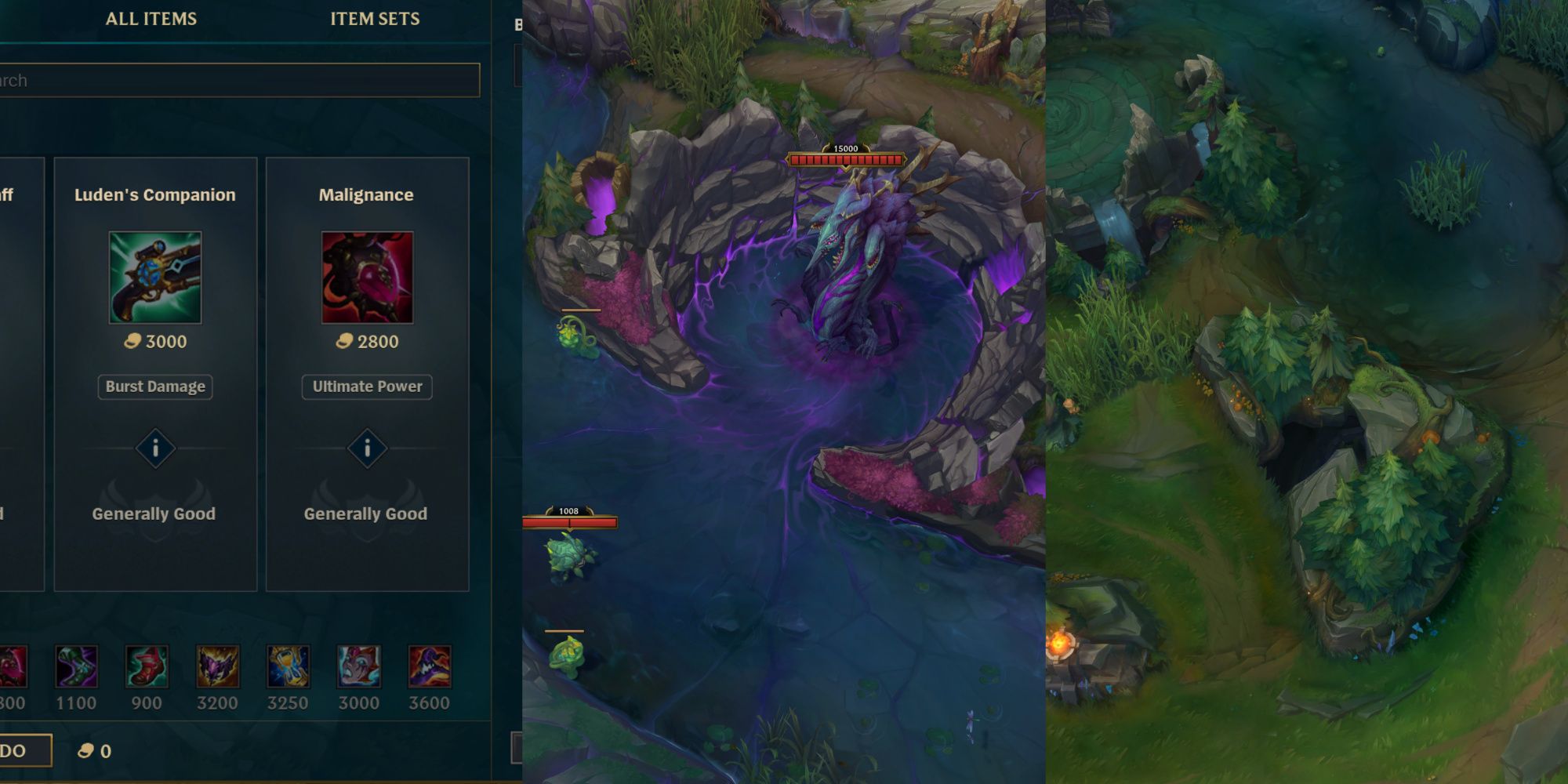 Una imagen dividida de League of Legends que muestra las diferencias en la temporada 14.