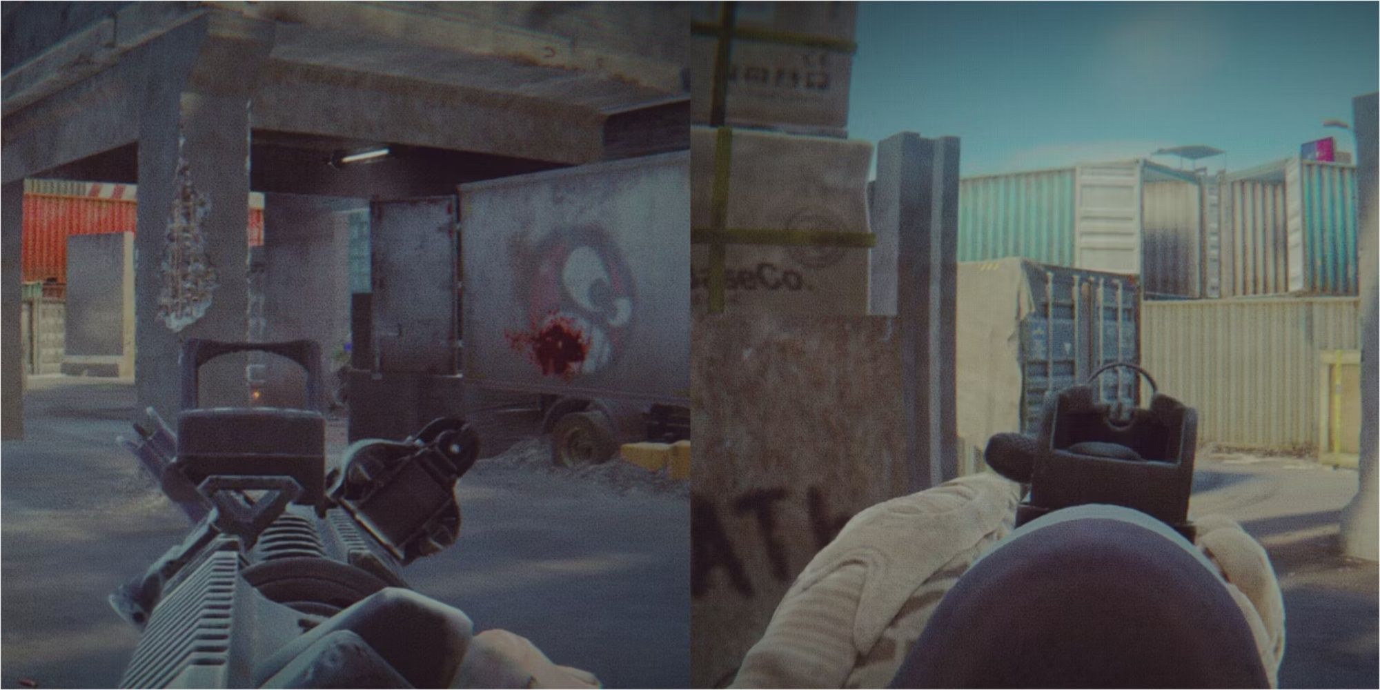 Un M4 y un MP5 apuntando hacia abajo en Escape From Tarkov Arena.