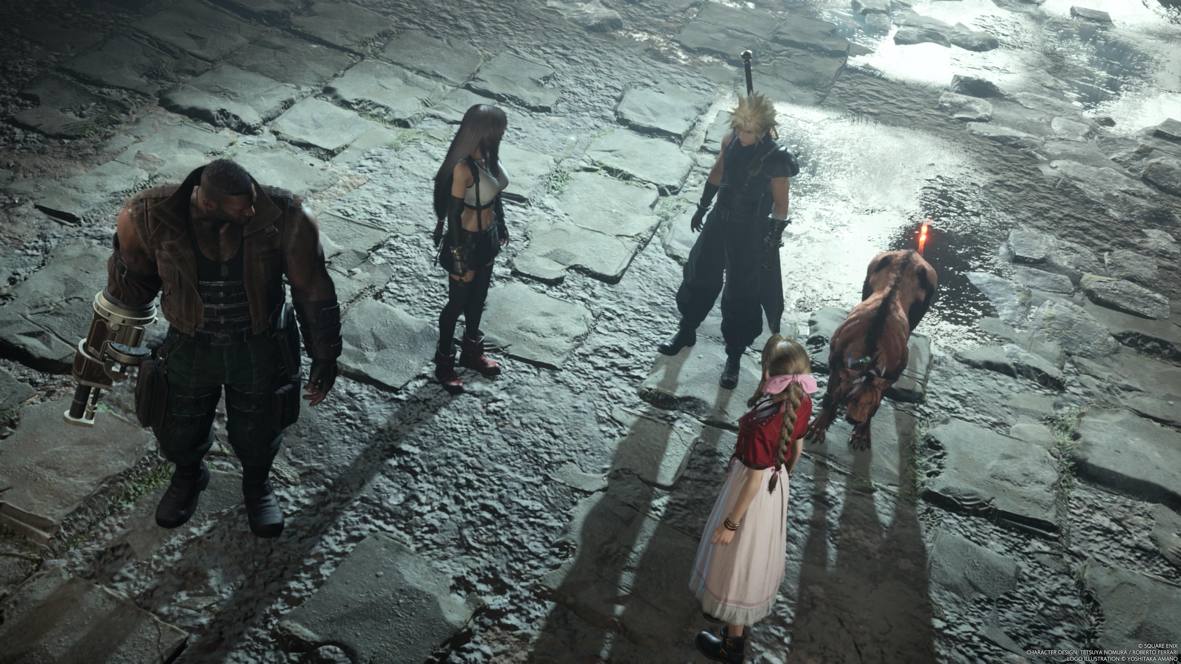 Entrando a la mina de Mythril en FF7 Rebirth