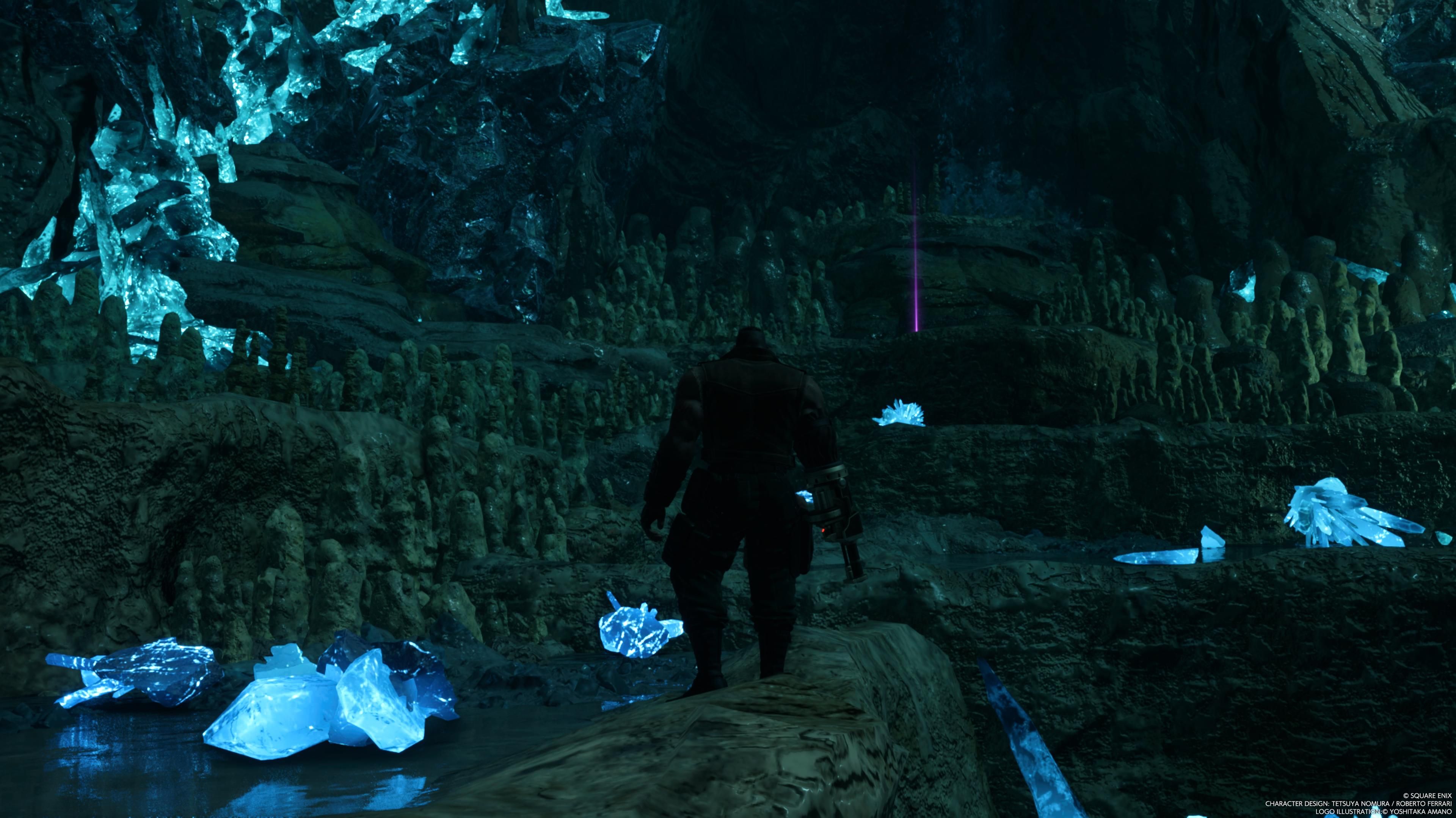 Barret en la mina de mithril FF7 Rebirth