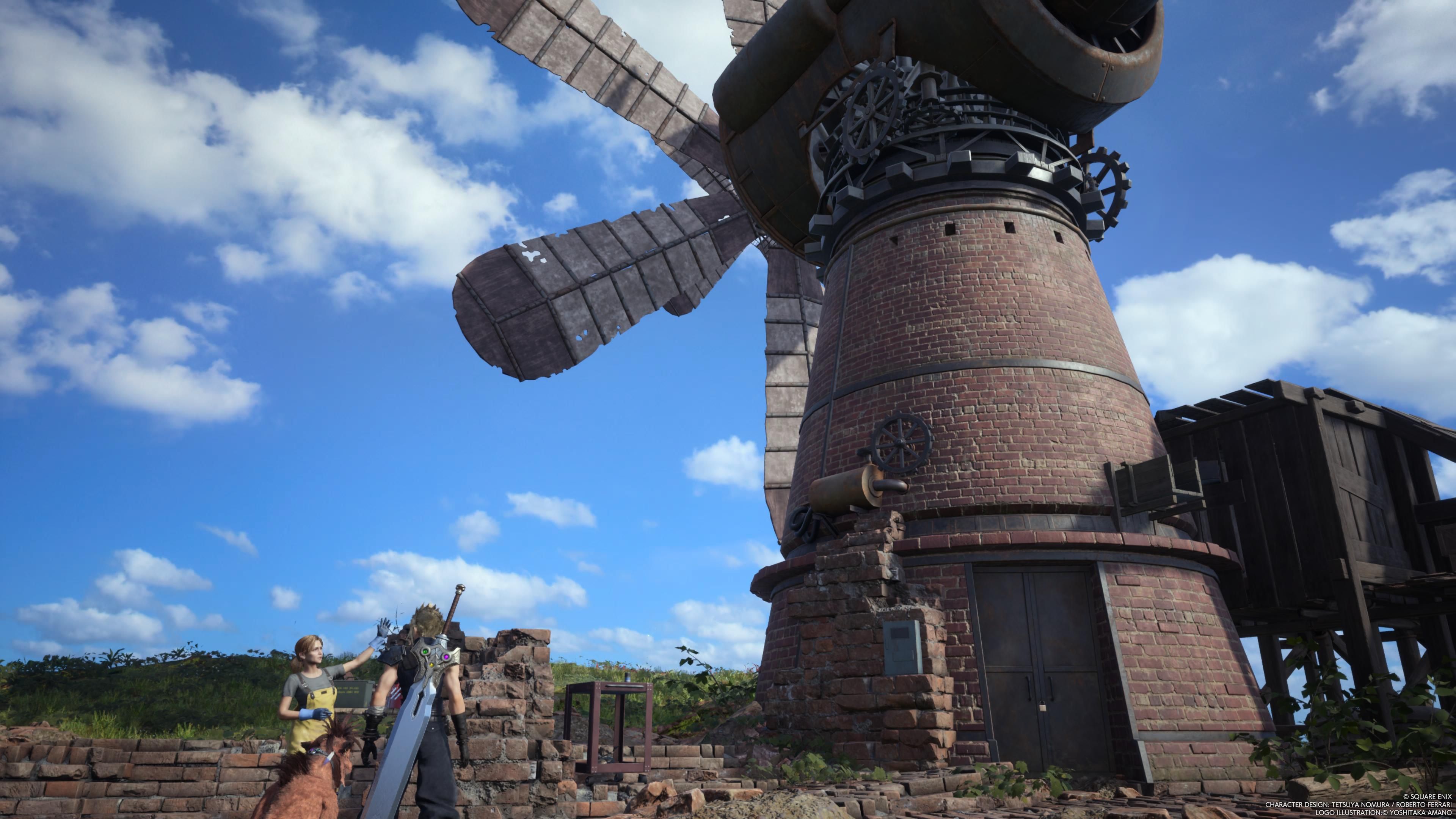 El molino de viento Grasslands restaurado en Final Fantasy 7 Rebirth