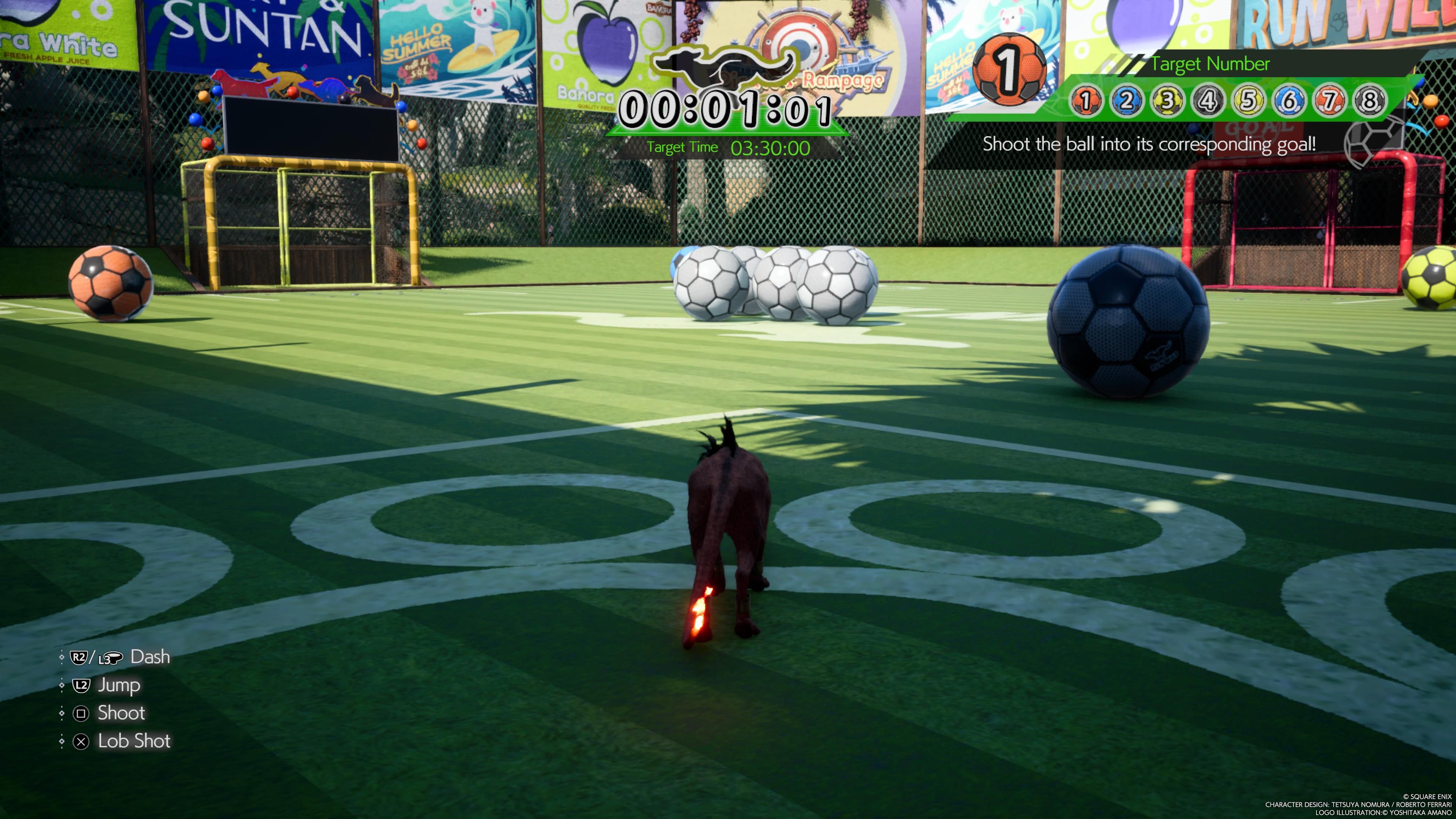 Red está jugando el minijuego Run Wild - FF7 Rebirth