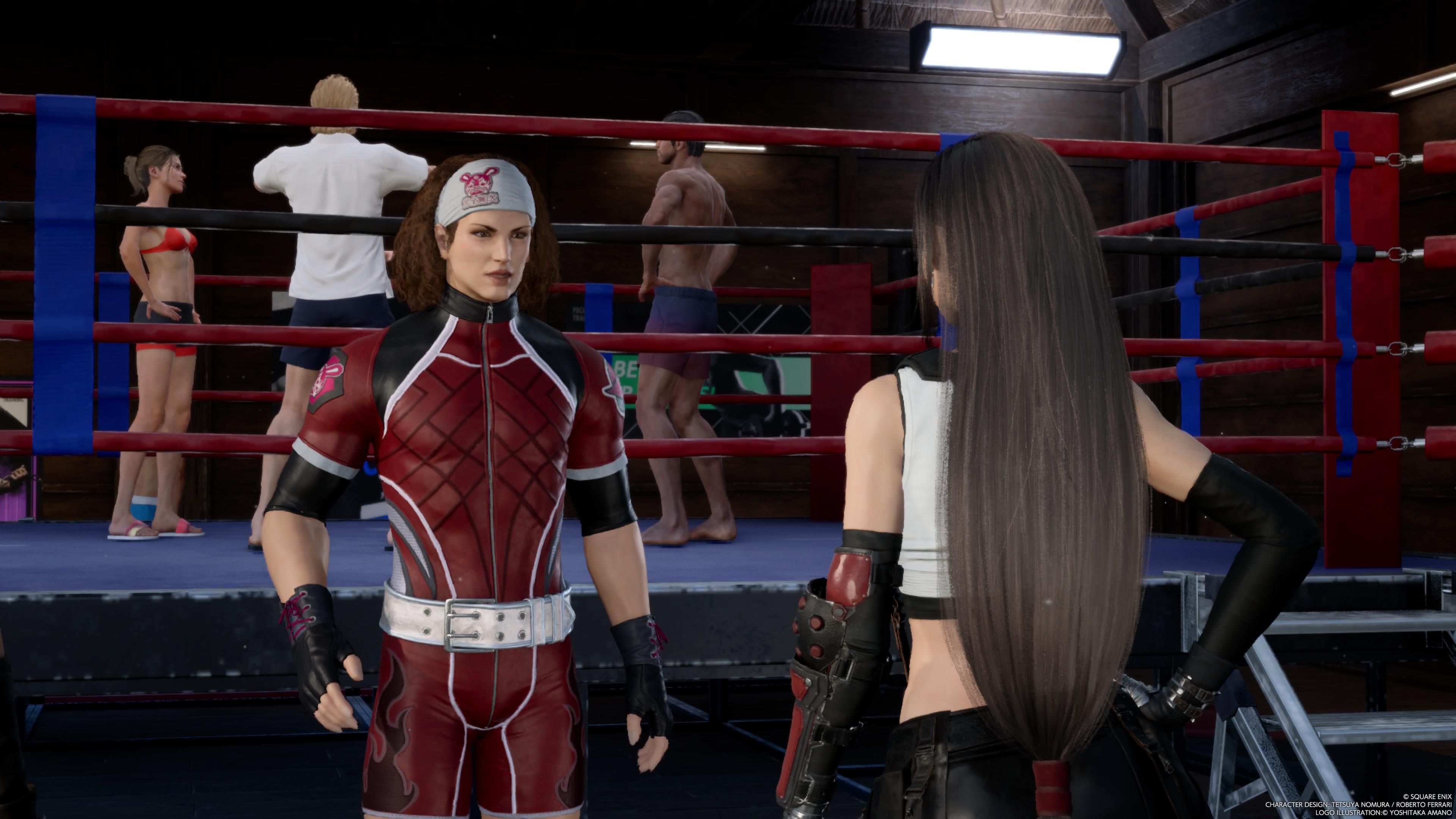 Tifa está hablando con Jules en su gimnasio - FF7 Rebirth