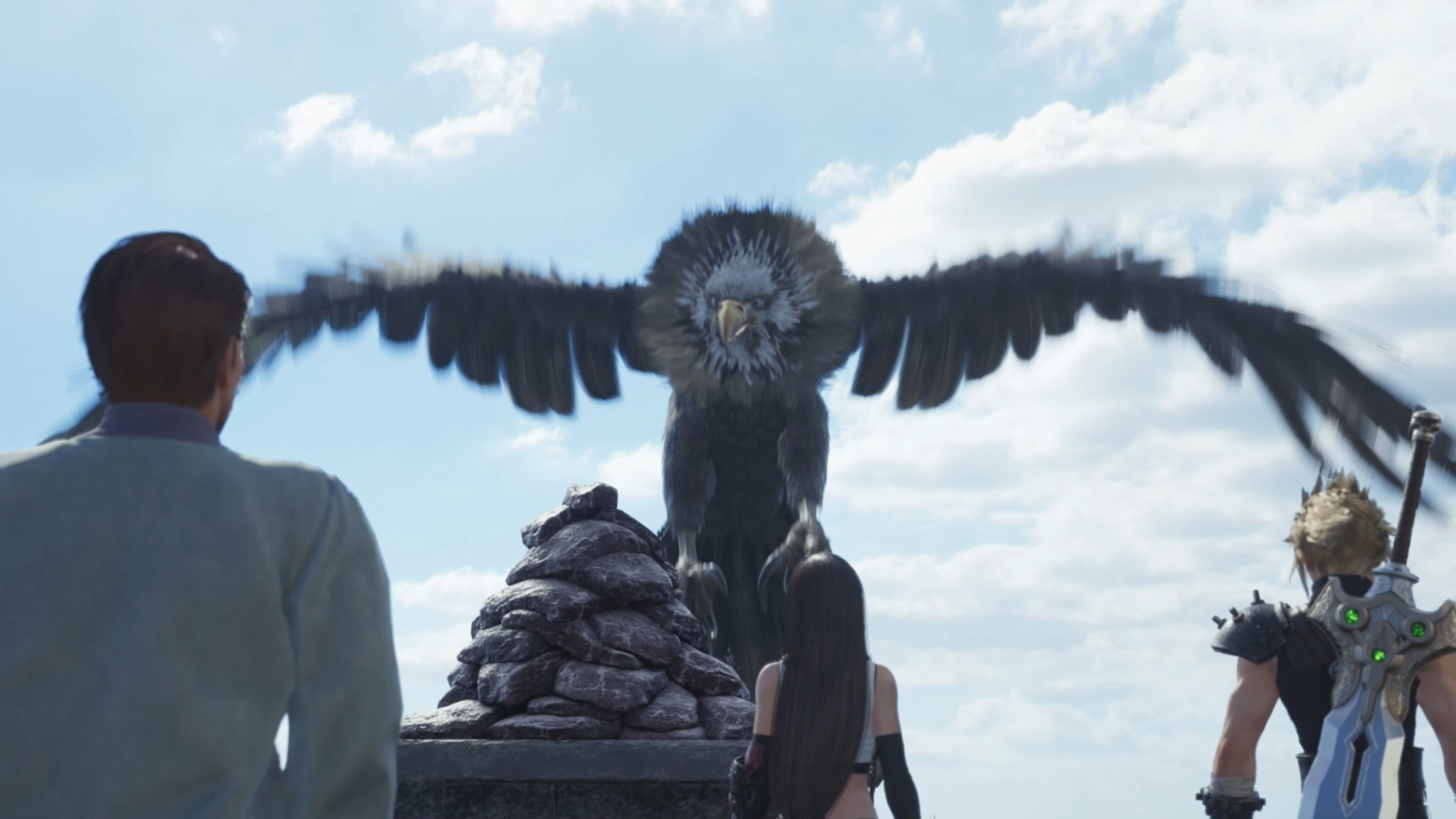 Una imagen de un cóndor que aparece en Condor Hill durante la misión secundaria Dreaming of Blue Skies en Final Fantasy 7 Rebirth