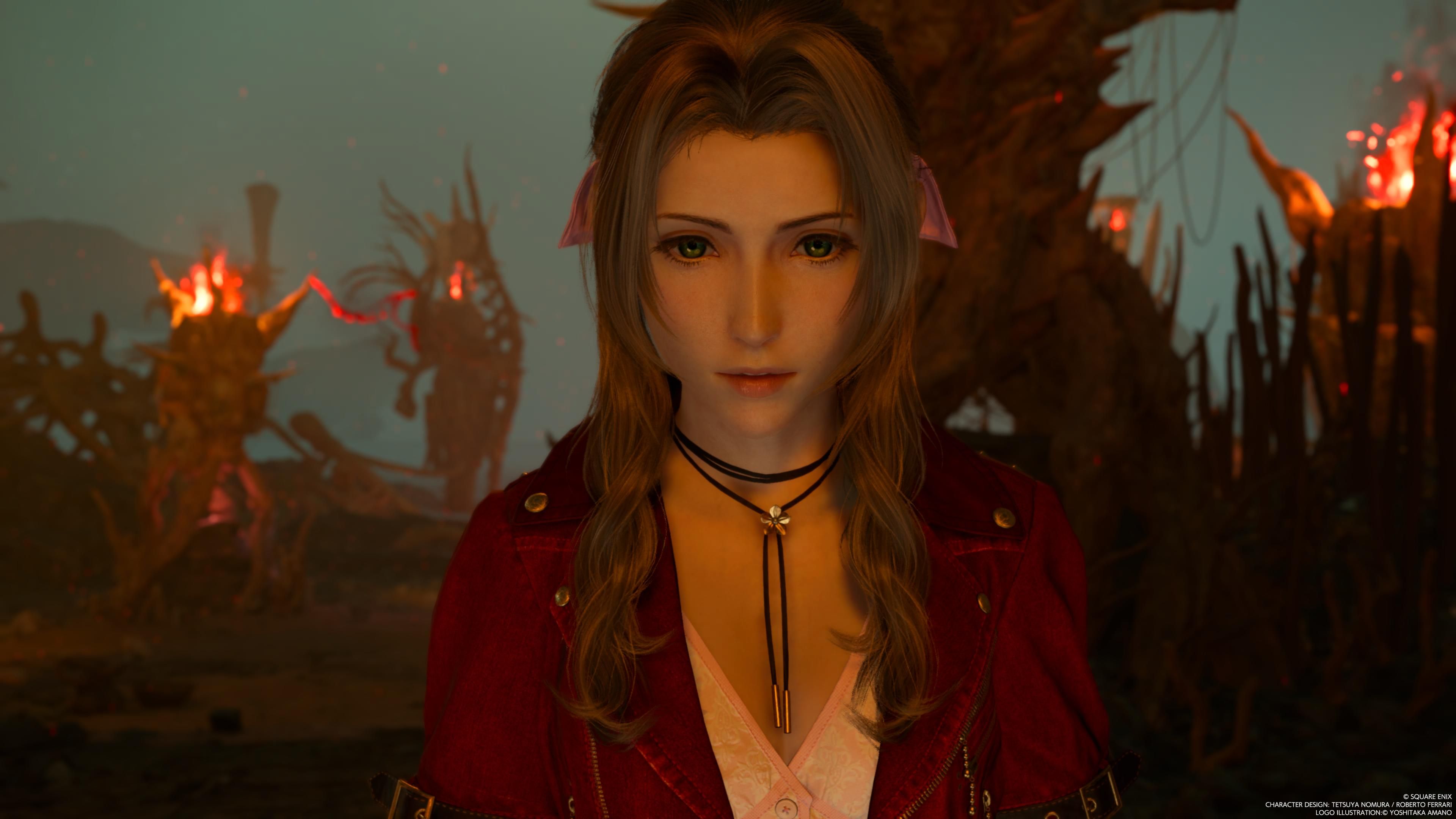 Aerith en Cosmo Canyon durante la Ceremonia de las Luces en FF7 Rebirth