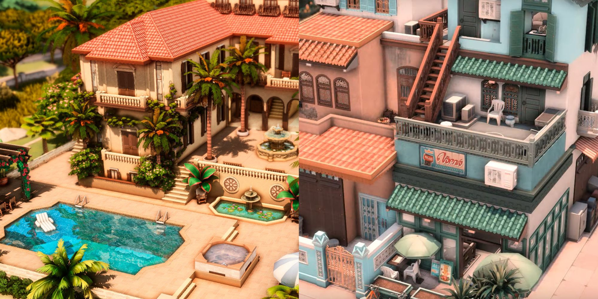 Collage que muestra dos lotes de Sim personalizados diferentes
