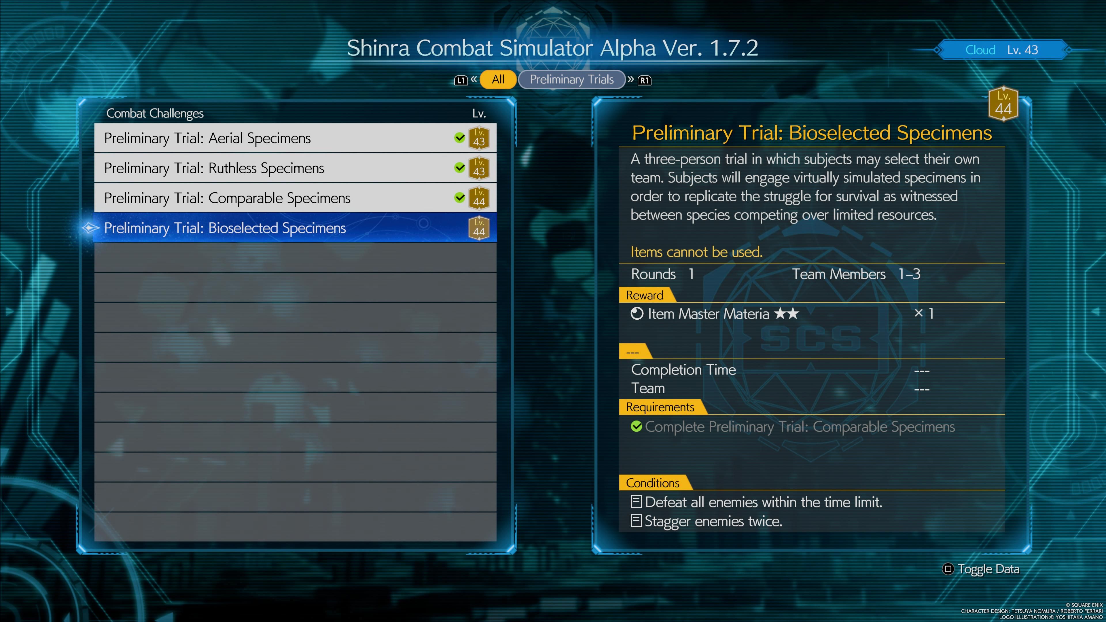 Muestras bioseleccionadas de prueba preliminar: FF7 Rebirth