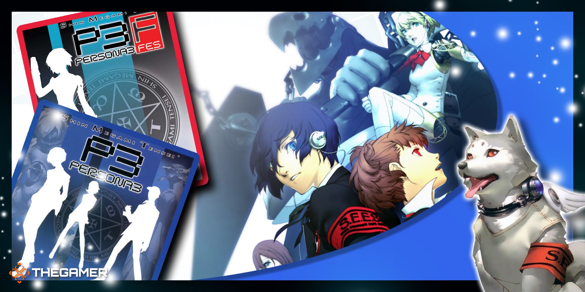 recopilacion de las portadas de persona 3, persona 3 fes y persona 3 portatil