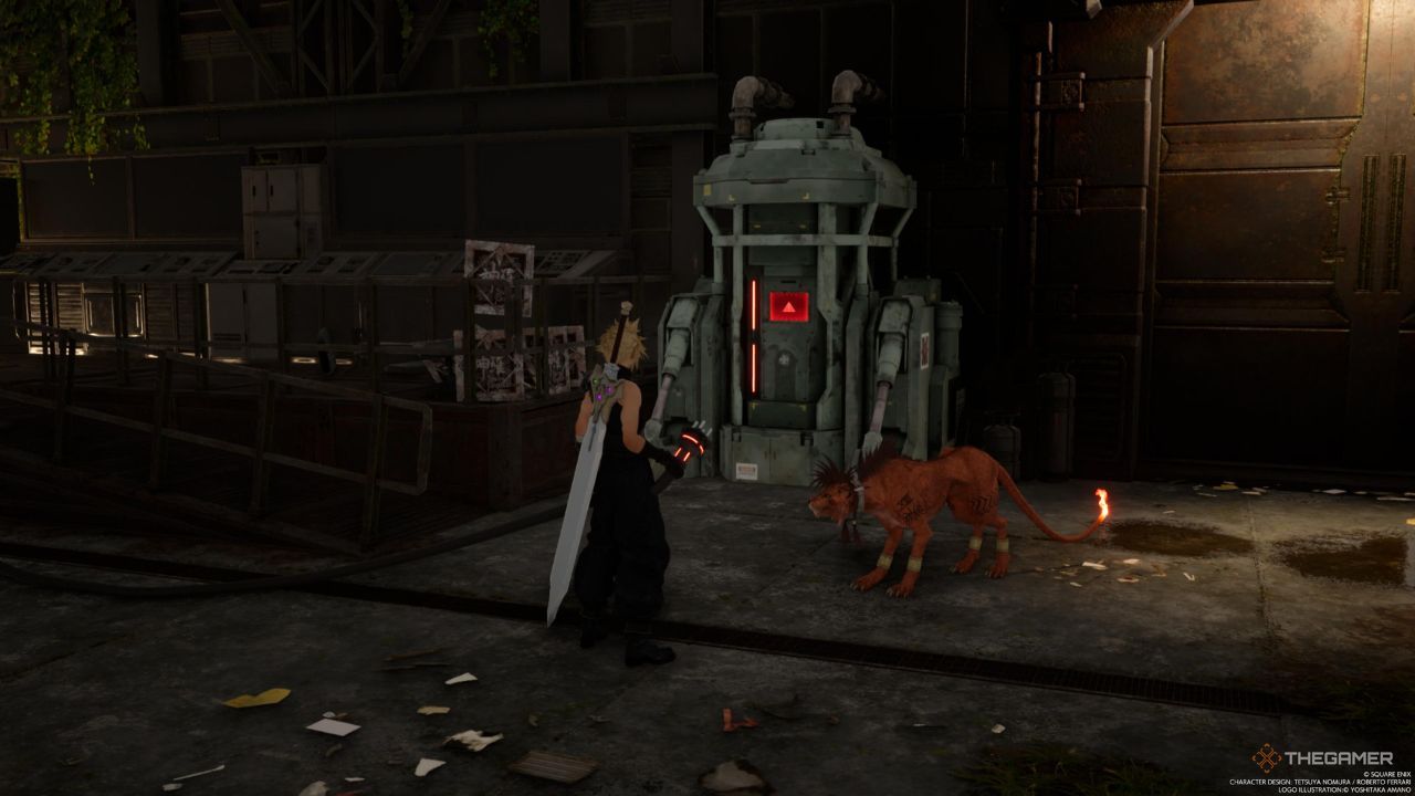 Un jugador sosteniendo una bujía incandescente cerca de una computadora en Final Fantasy 7 Rebirth.