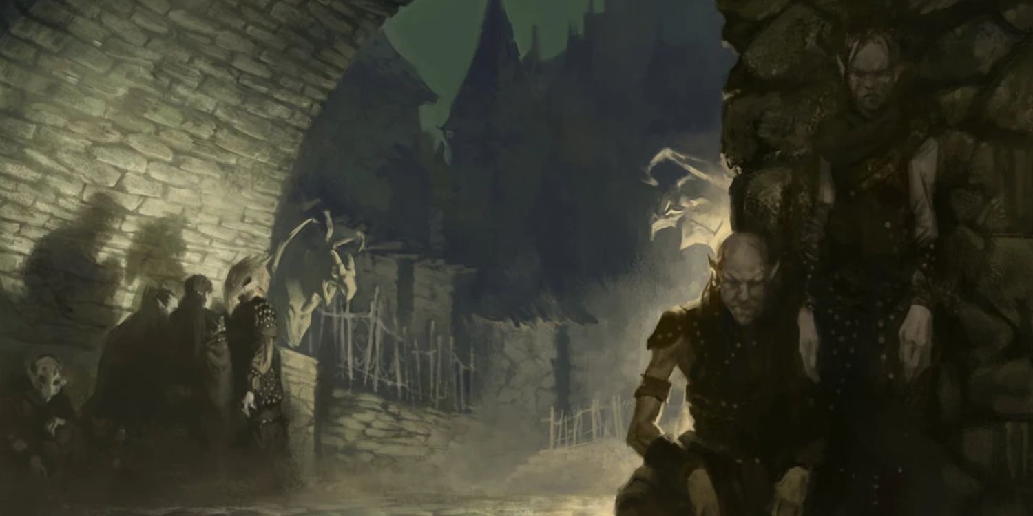 Elfos Shadar Kai acechan bajo un puente de piedra en DnD por Sidharth Chaturvedi