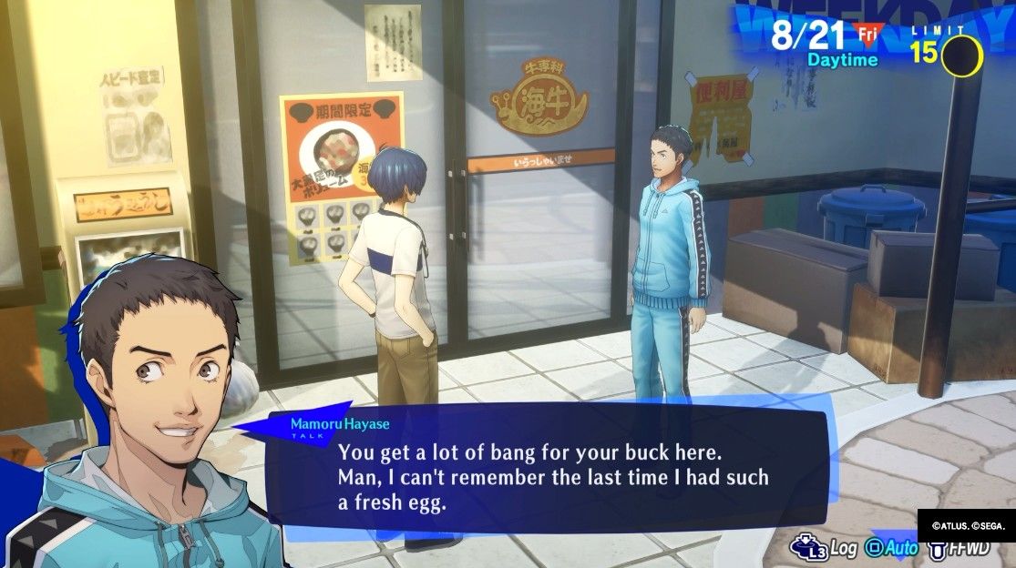 mamoru hablando de tazones de carne persona 3 recarga p3r estrella enlace social