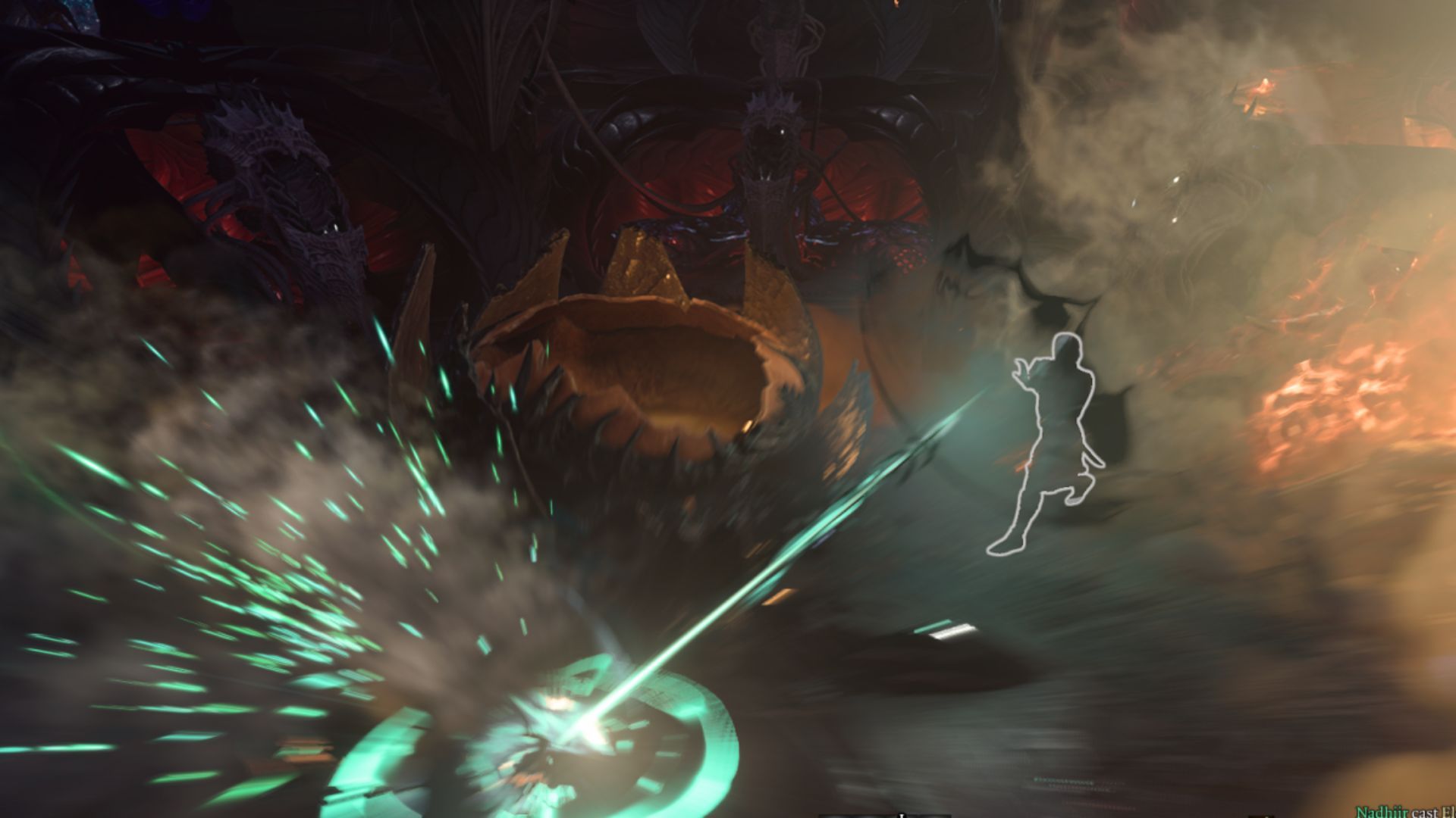 Baldur's Gate 3: un brujo drow que lanza Eldritch Blast en el Nautiloid