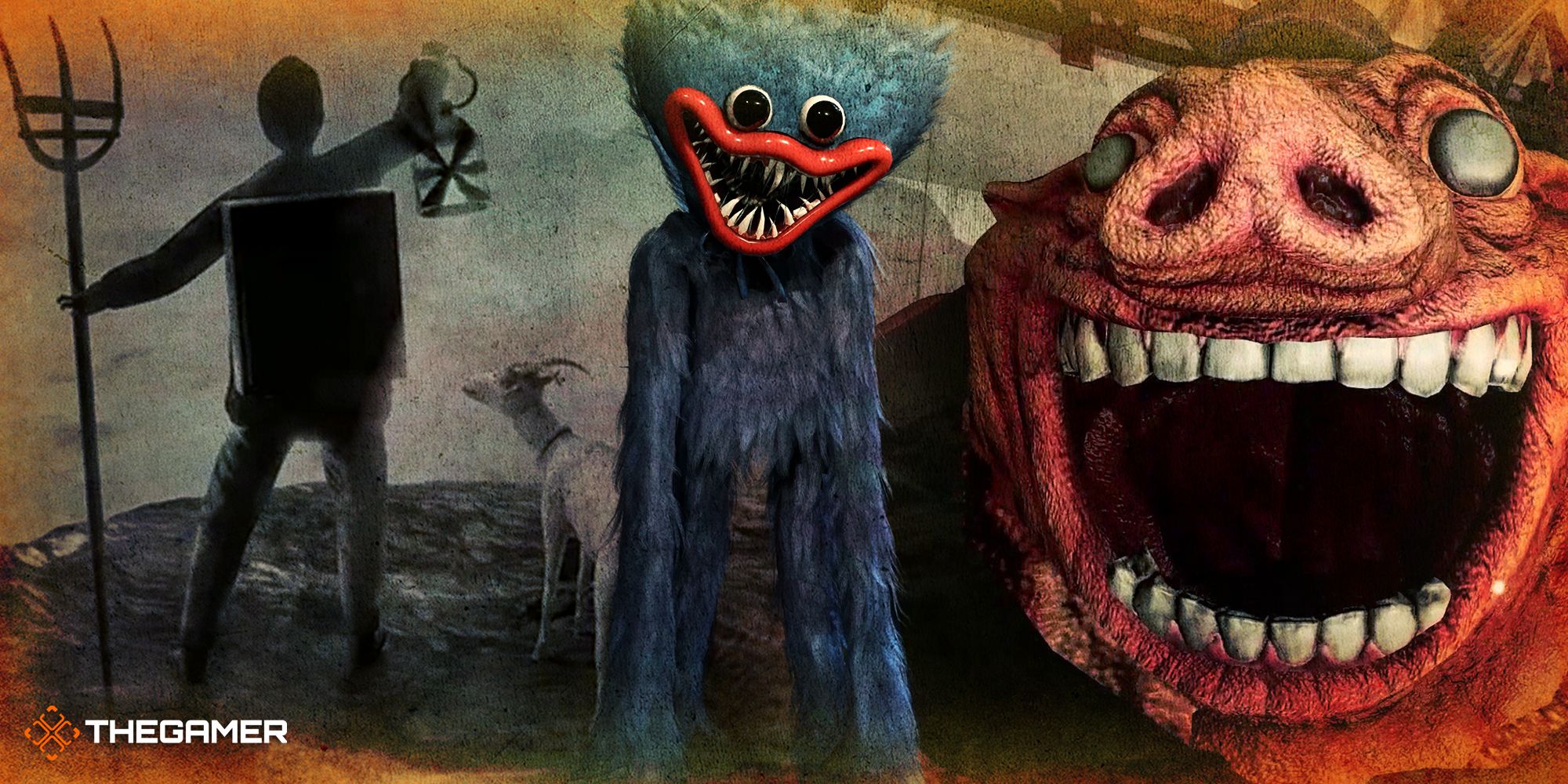 Imágenes de juegos de Poppy Playtime, Happy's Humble Burger Farm y Mundaun.