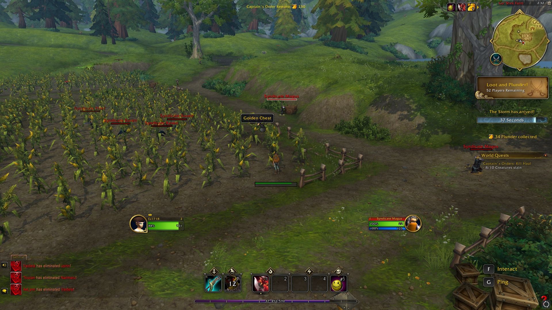 El cofre de suministros aparece en medio de la granja en WoW: Plunderstorm