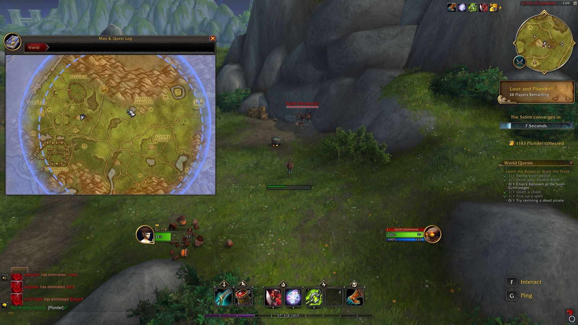 Mapa de WoW Plunderstorm y la tormenta que invade la tierra