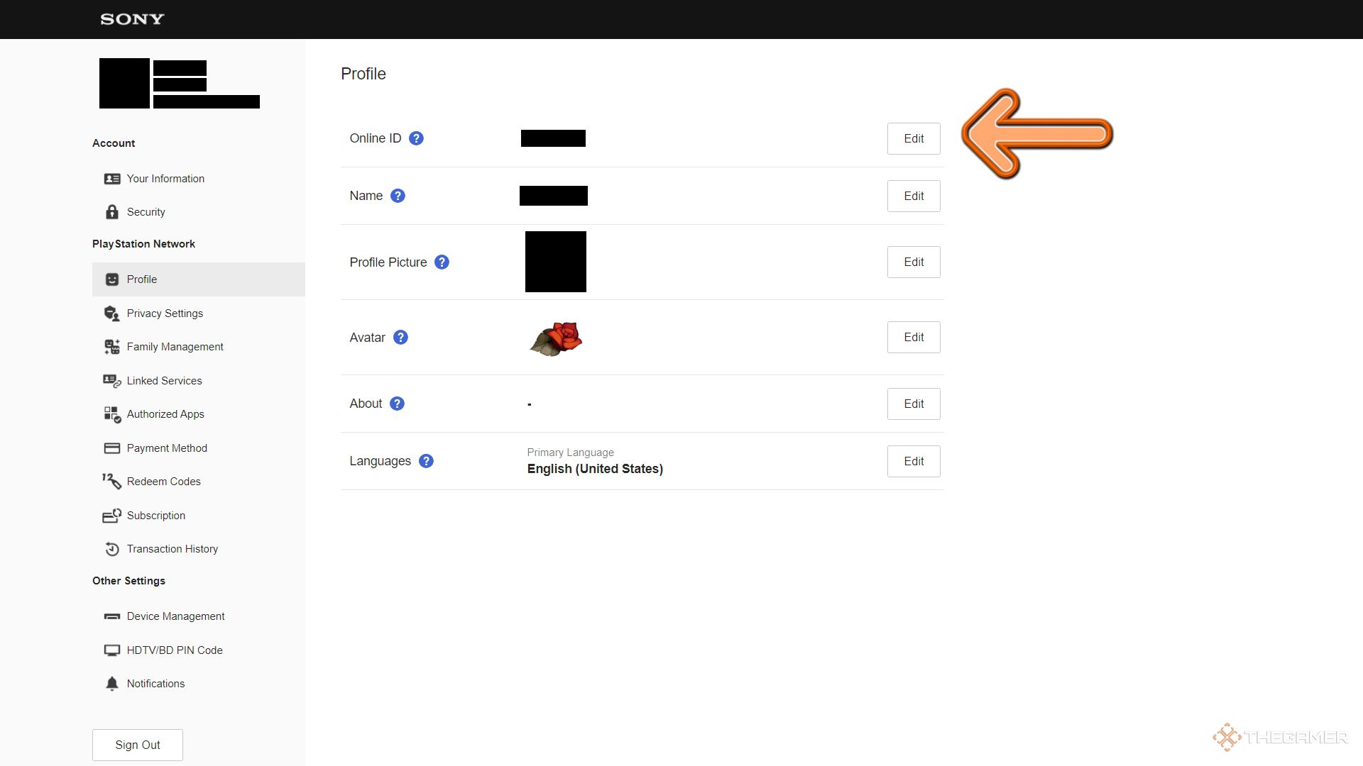 Navegador de cambio de ID de Playstation Online