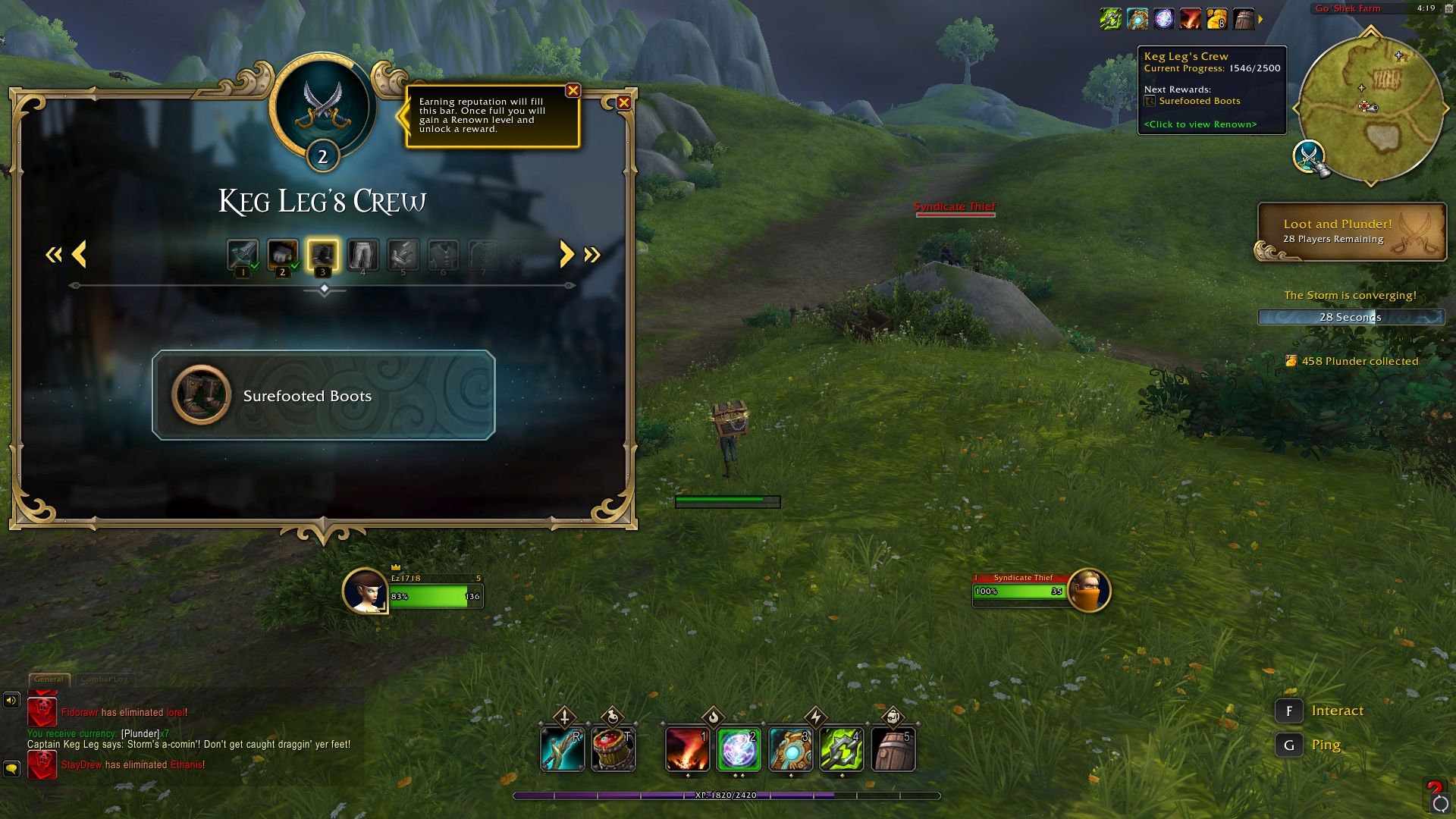 Recompensa de renombre de nivel tres del evento Plunderstorm de World of Warcraft