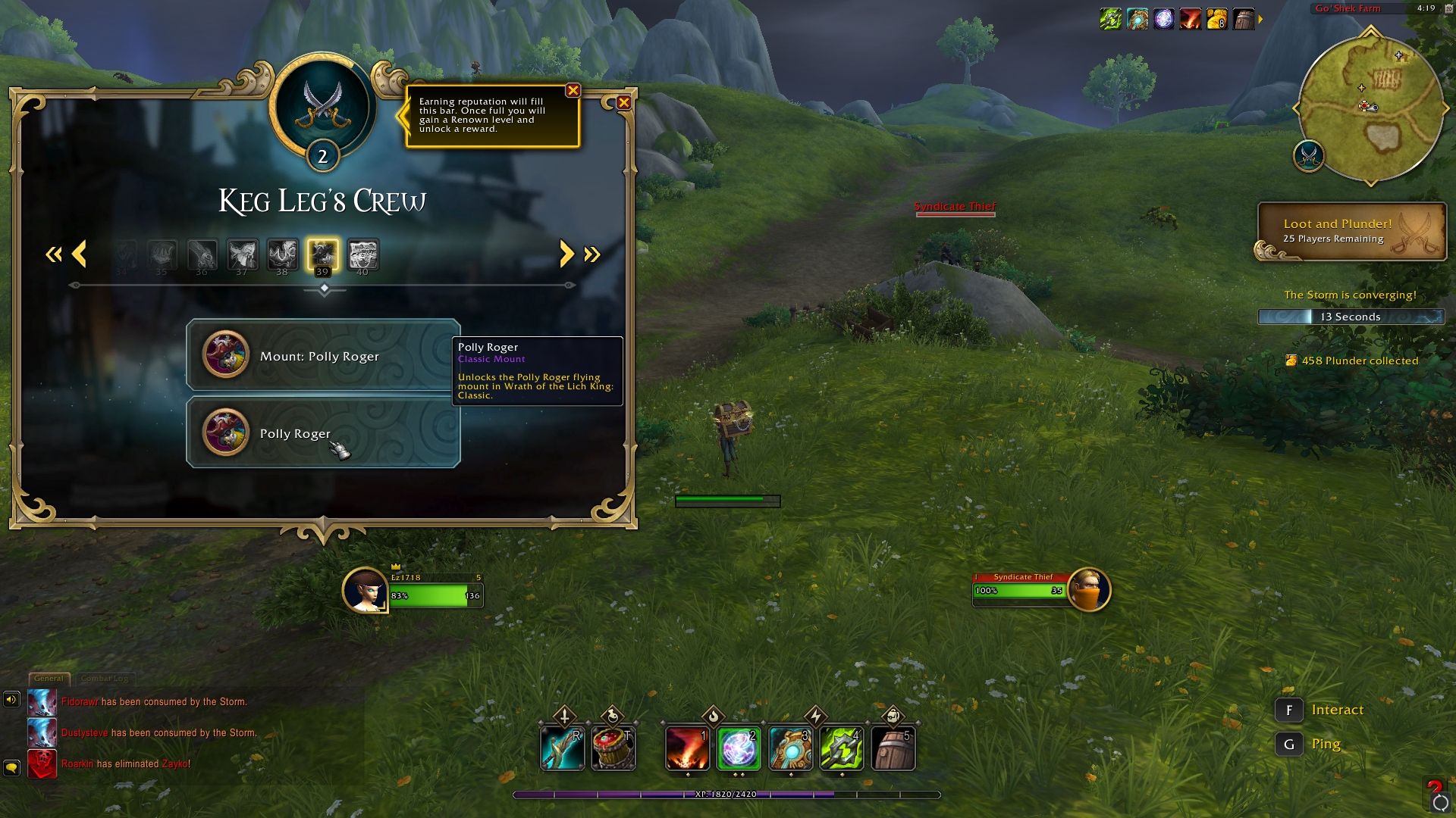 Montura Polly Roger del pase de batalla de Renown en Plunderstorm