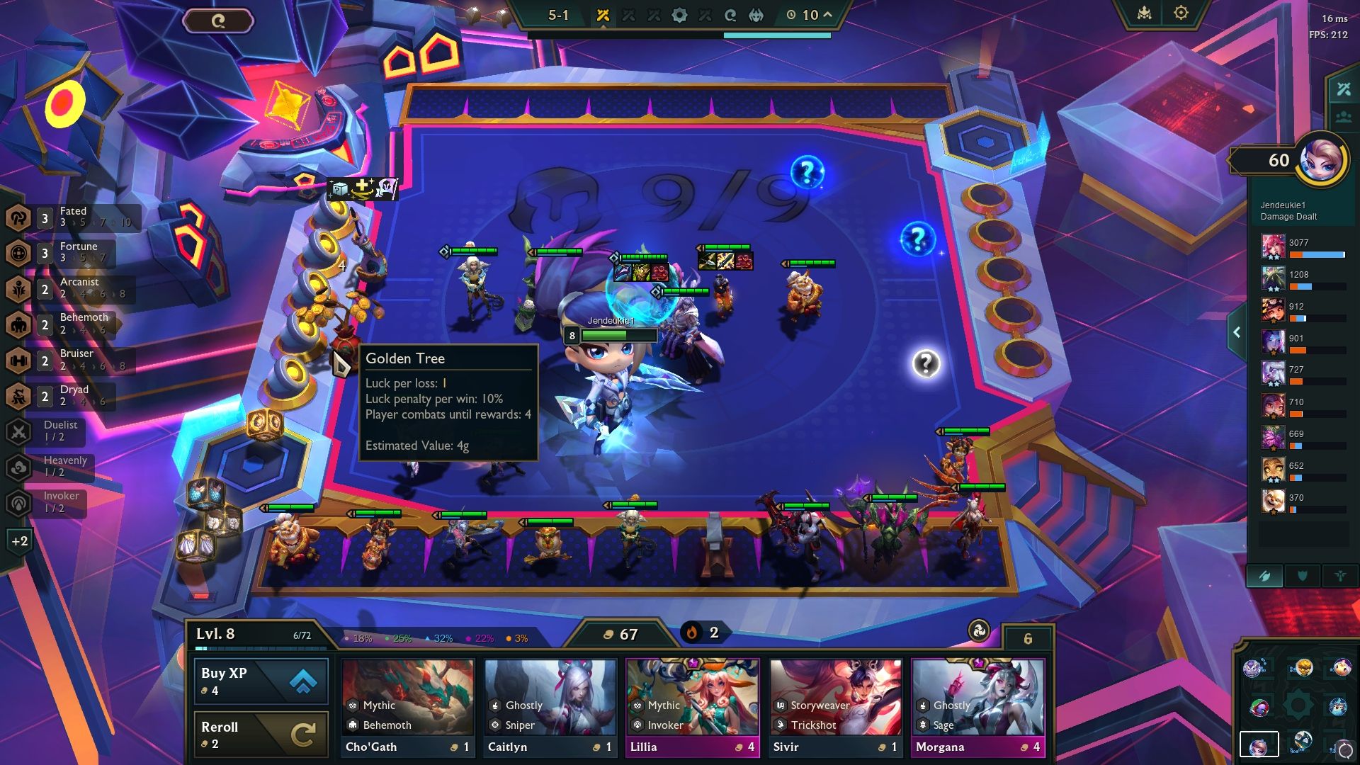 El equipo Fortune ingresa a la quinta etapa en Teamfight Tactics