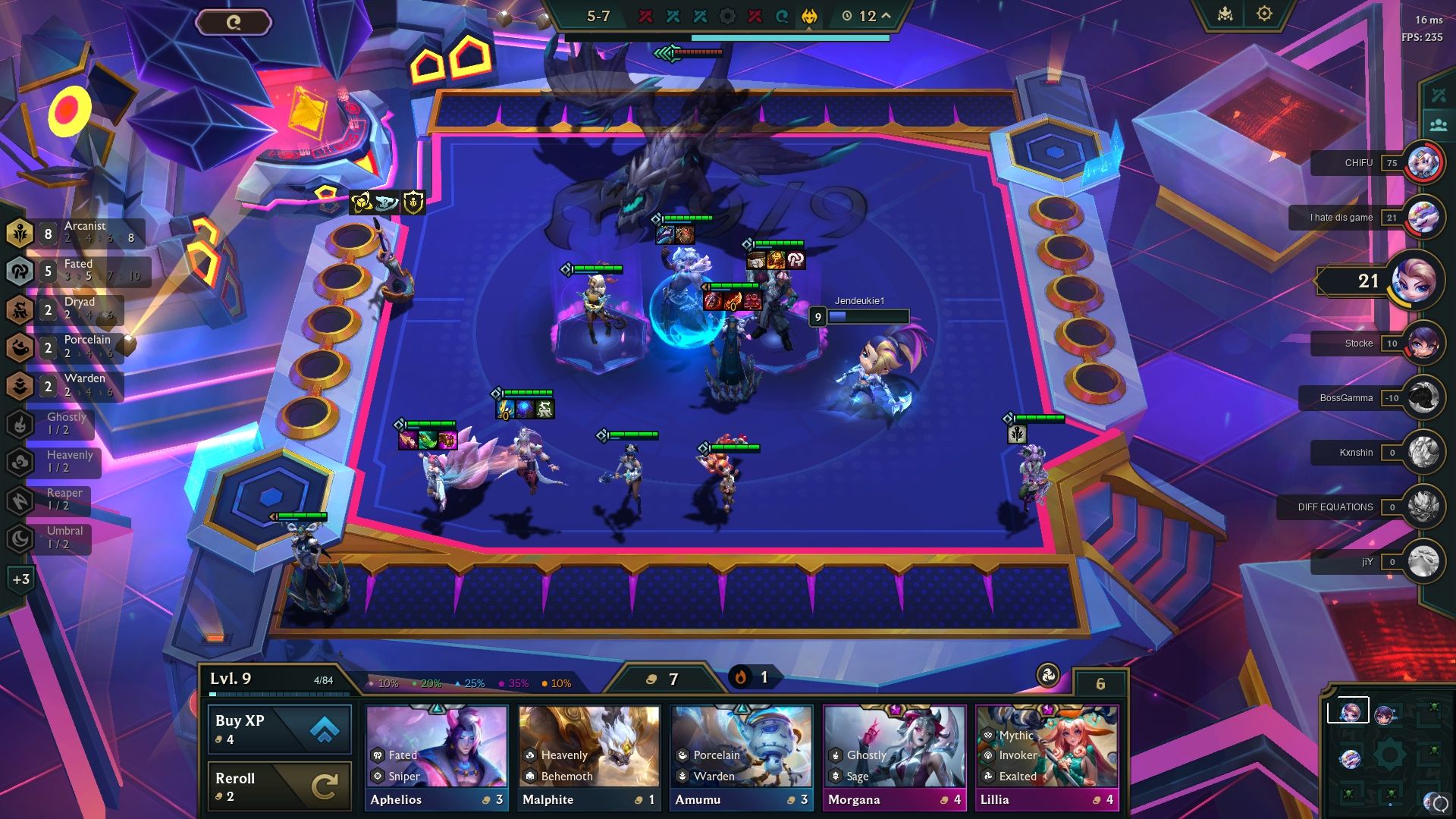 Lograr 8 arcanistas y 5 predestinados en Teamfight Tactics
