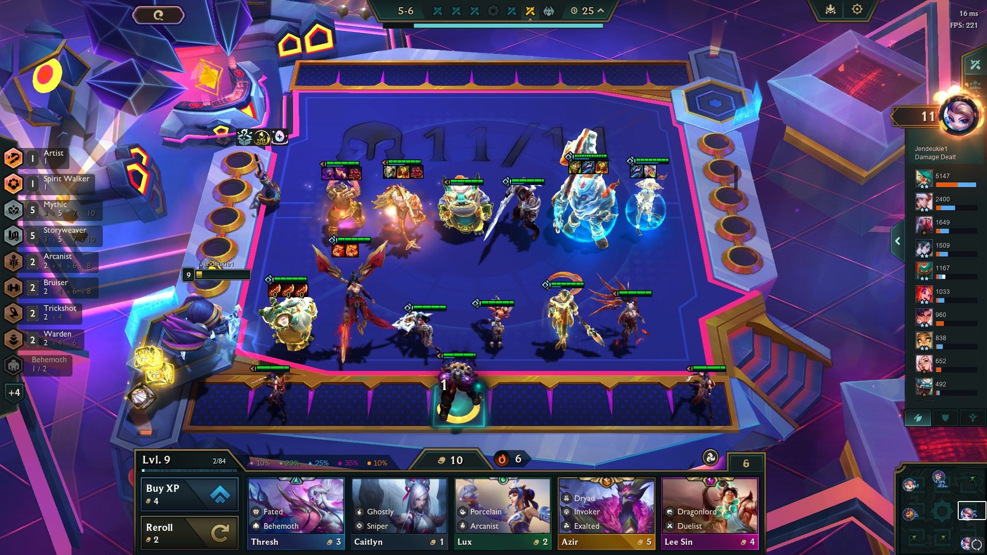 Equipo Storyweaver mezclado con Mythic en Teamfight Tactics
