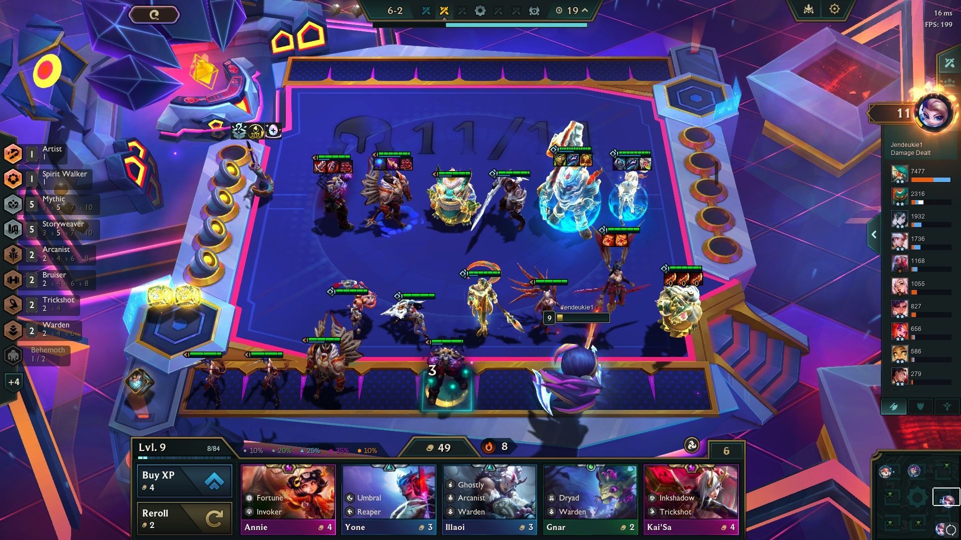 Combinación perfecta de unidades Storyweaver y Mythic en Teamfight Tactics