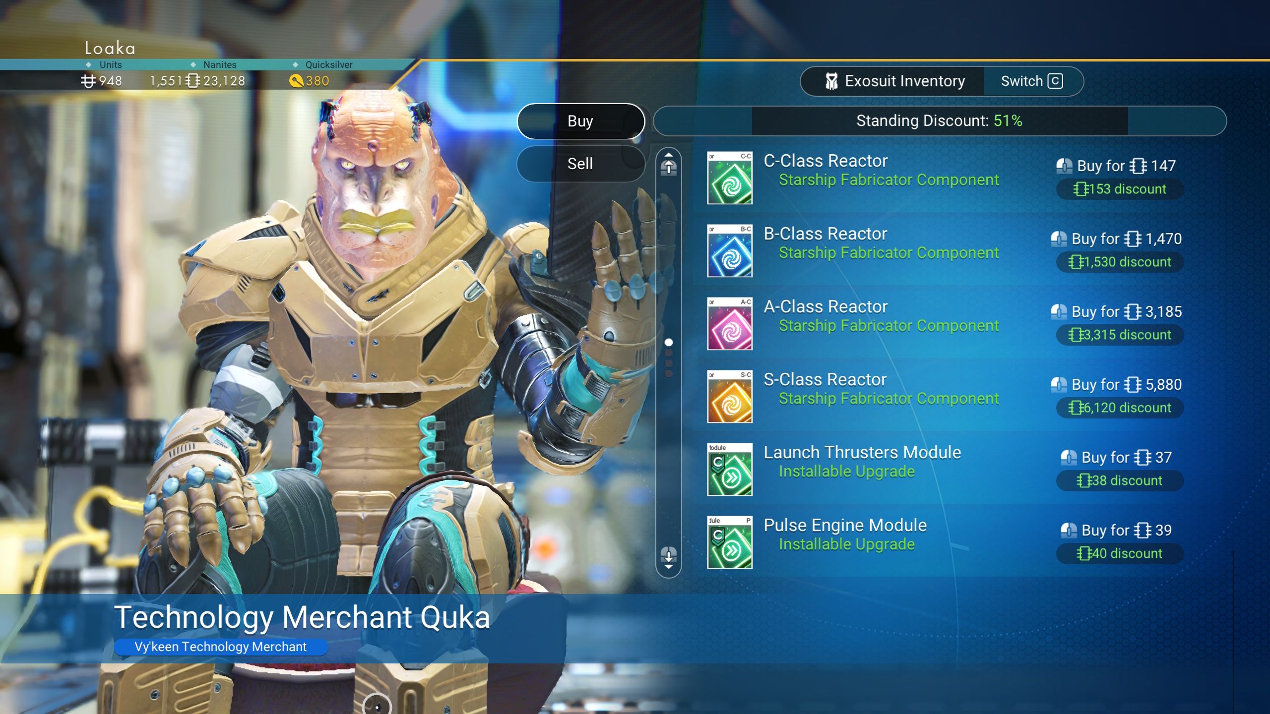 Núcleos de reactores mercantes con tecnología No Man's Sky Ship