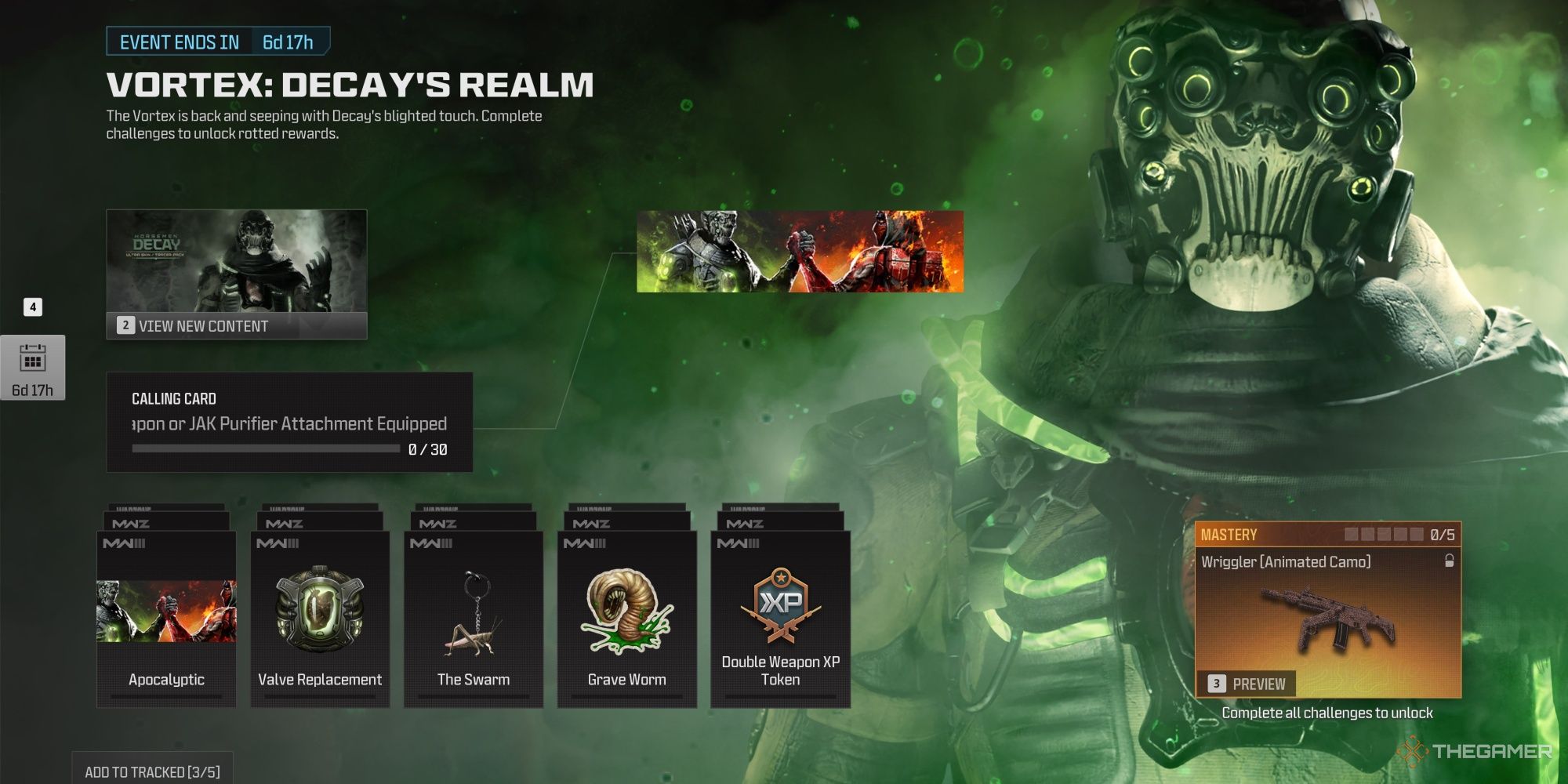 Menú de recompensas del reino de Vortex Decay de Modern Warfare 3