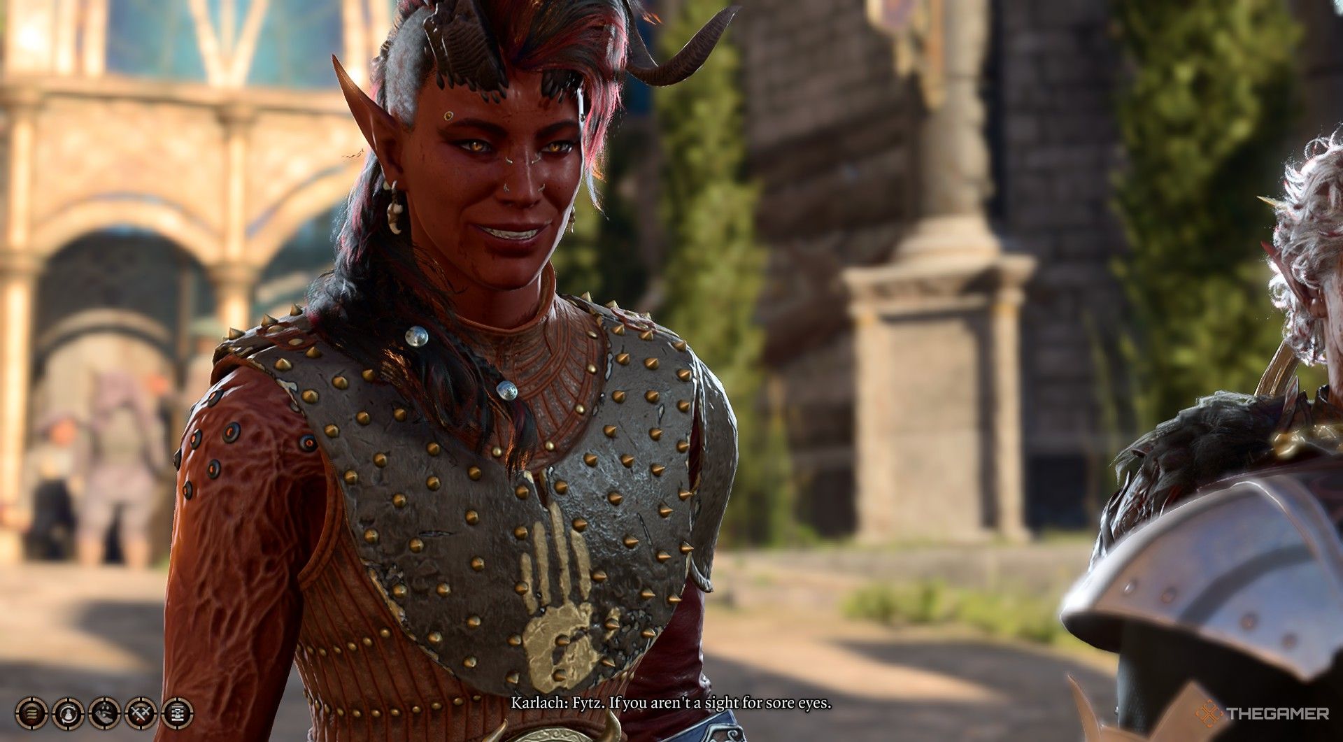 Karlach exclama de emoción mientras se reúne con Fytz el Petardo en Baldur's Gate 3.