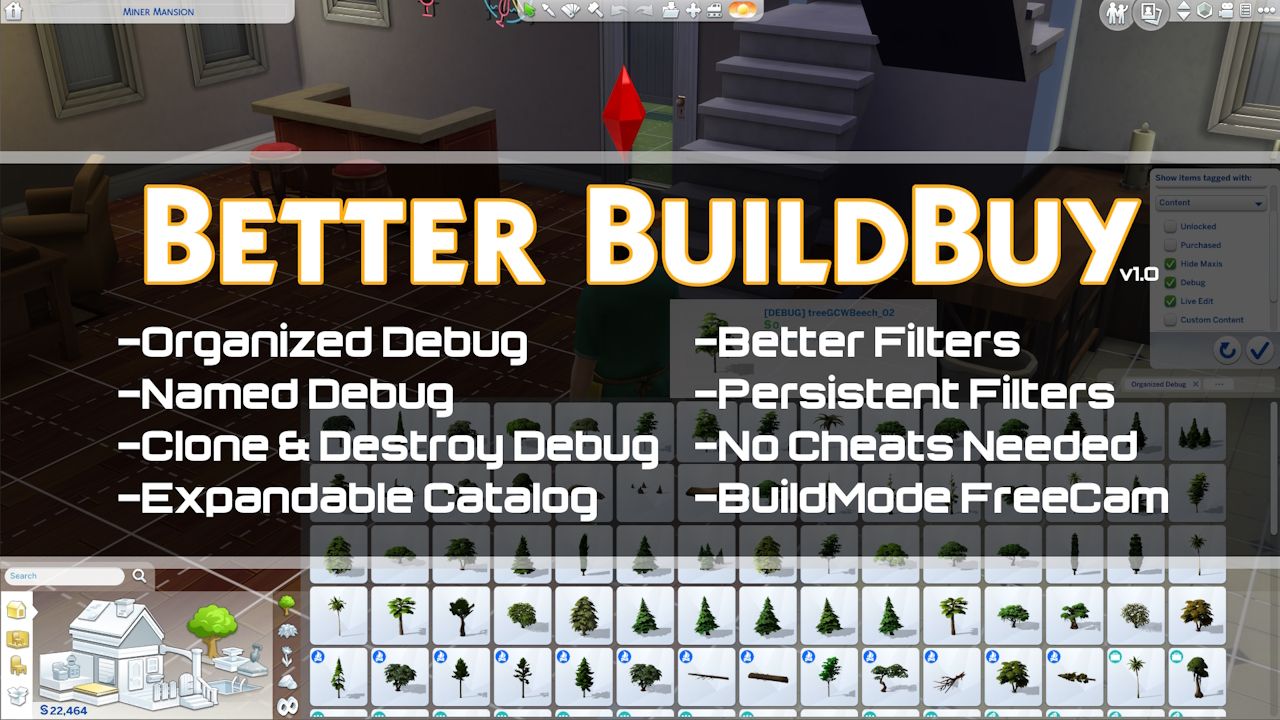 The Better BuildBuy: Mod de depuración organizada en Sims 4