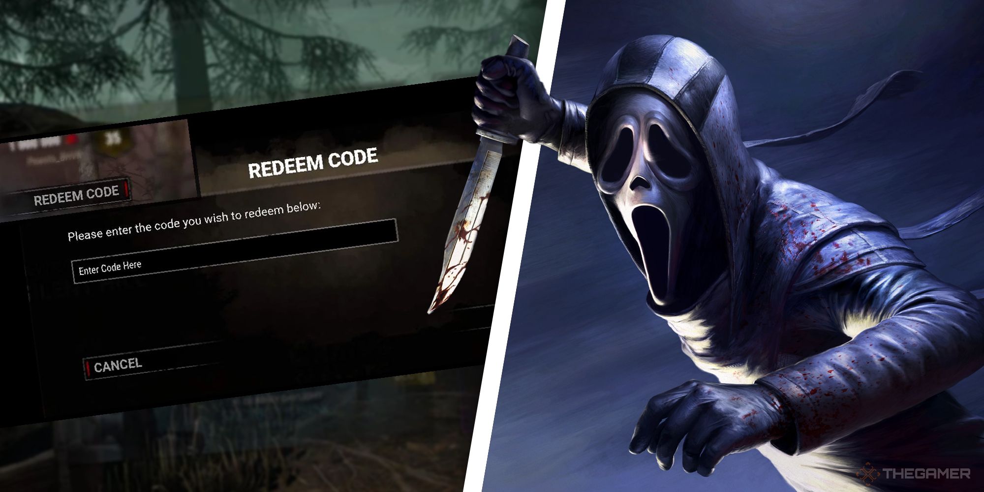 Dead By Daylight: menú de código y asesino de máscara de grito