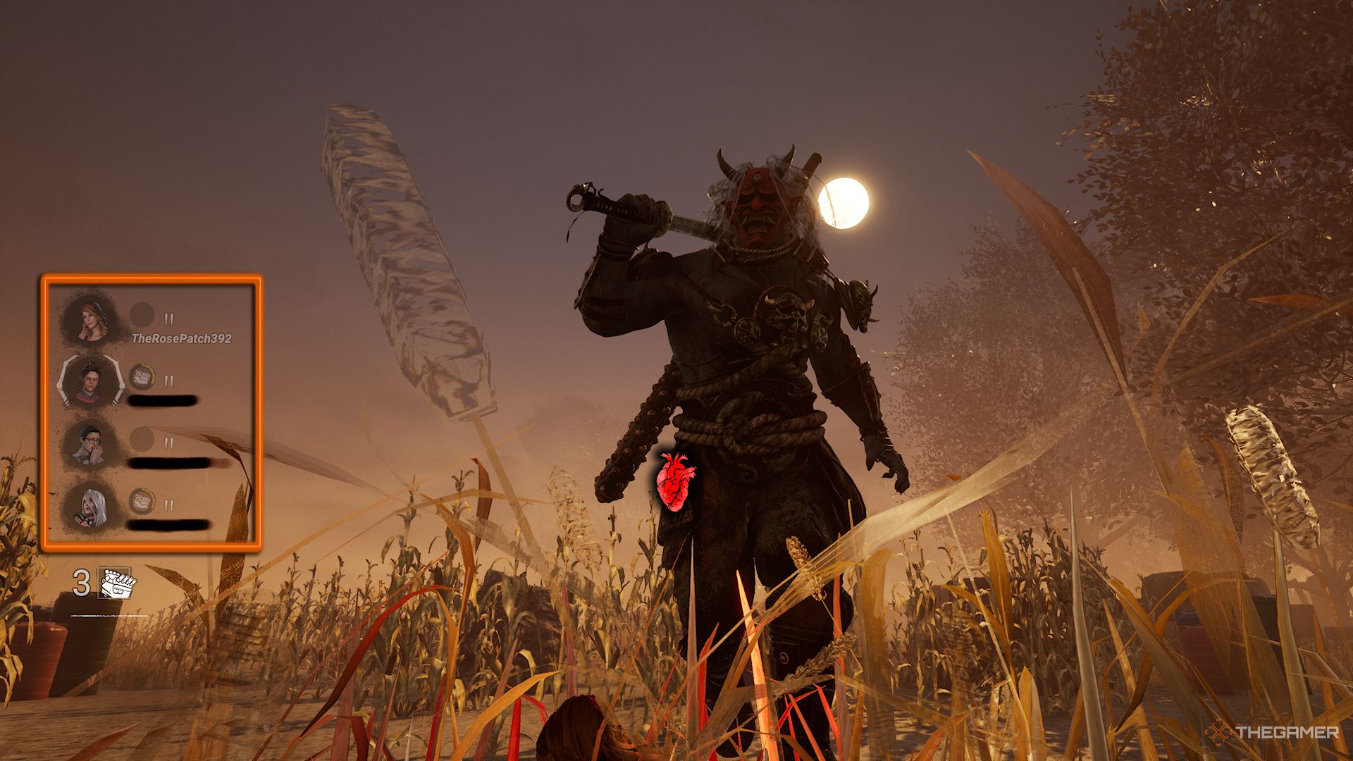 Ser perseguido por un Oni gigante en el modificador My Little Oni en Dead By Daylight.