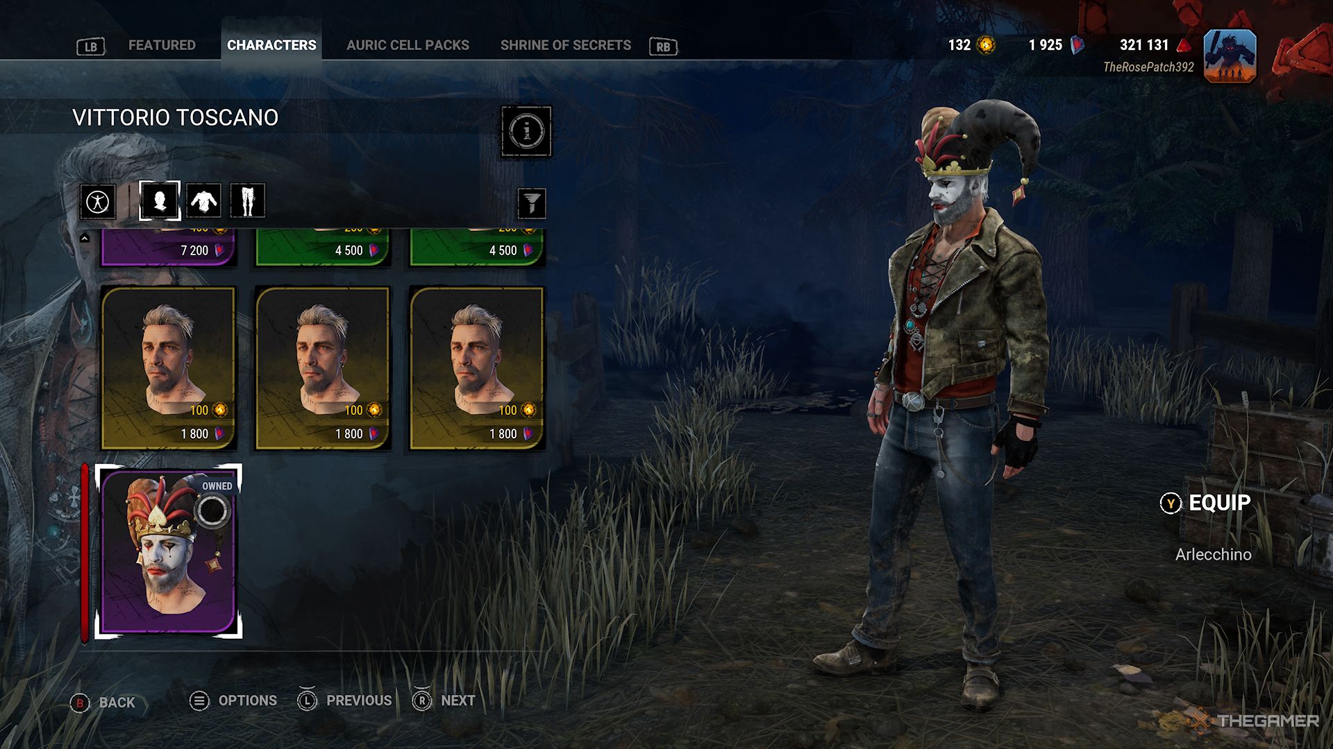 Captura de pantalla del catálogo de la tienda Vittorio que muestra la pieza de cabeza de April Fools que puedes conseguir en Dead By Daylight.