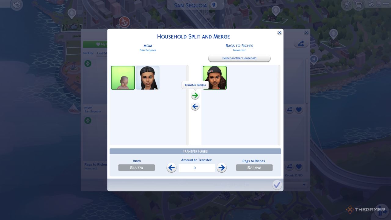 Un recién nacido es trasladado a un nuevo hogar en Sims 4
