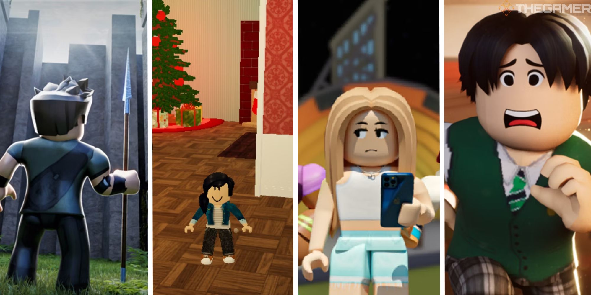 imagen dividida que muestra al corredor del laberinto, la historia de solo en casa, el drama total de roblox y todos nosotros estamos muertos