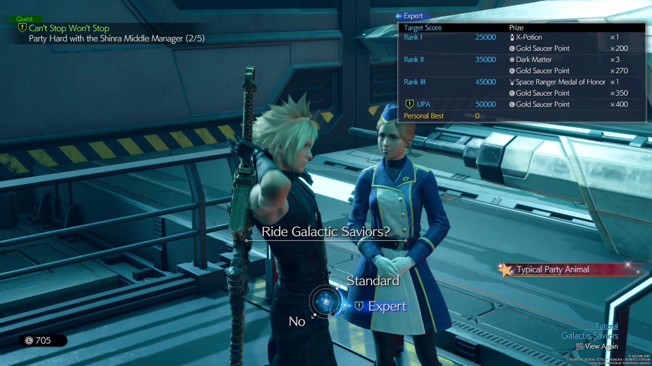 El marcador de Galactic Survivors con la puntuación de la UPA en Final Fantasy 7 Rebirth.