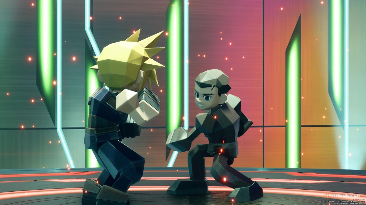 El gerente intermedio de Shinra preparando un gancho en Final Fantasy 7 Rebirth.