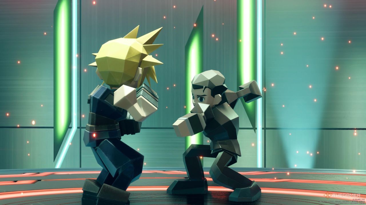 El gerente intermedio de Shinra preparando un gancho de derecha en Final Fantasy 7 Rebirth.