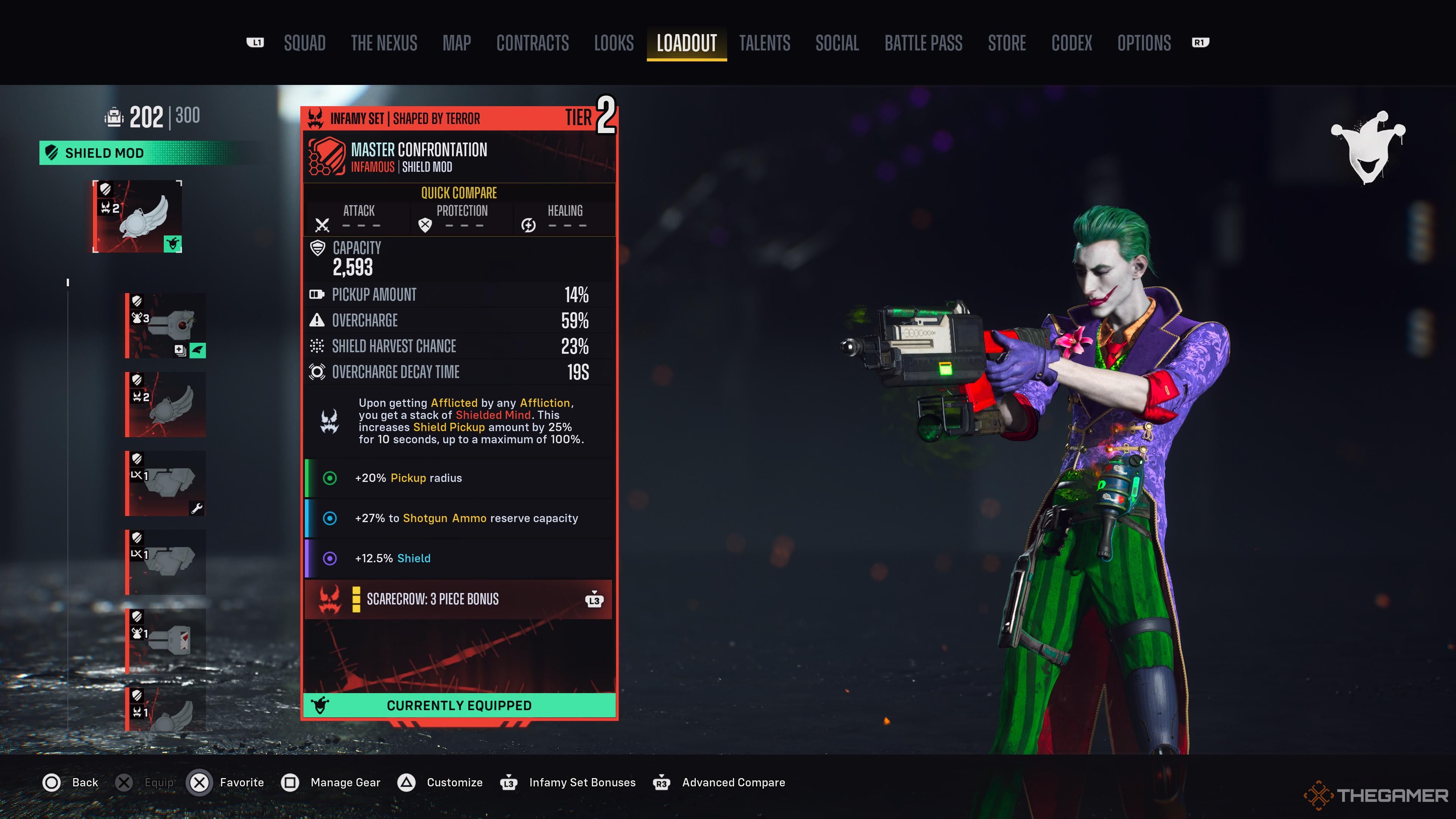Joker con el mod de escudo Master Confrontation en Suicide Squad: Kill the Justice League