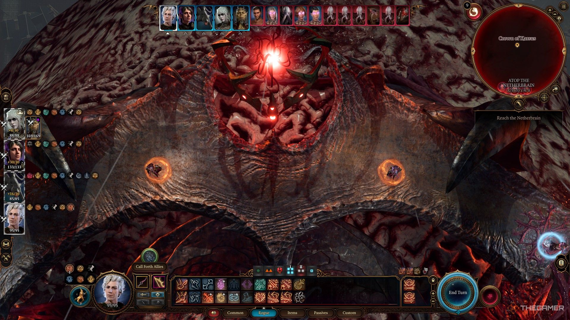 Los Mindflayers protegen la Corona de Karsus en la cima del Netherbrain en Baldur's Gate 3.