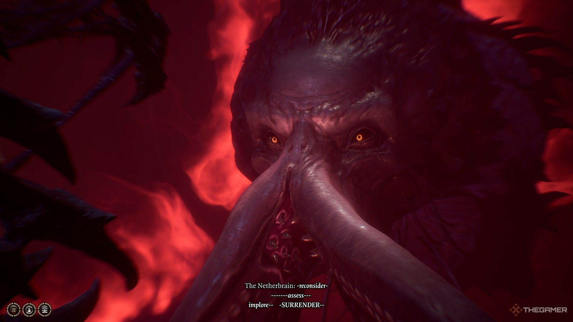 Netherbrain le ruega al jugador que le perdone la vida a cambio de servidumbre en Baldur's Gate 3.