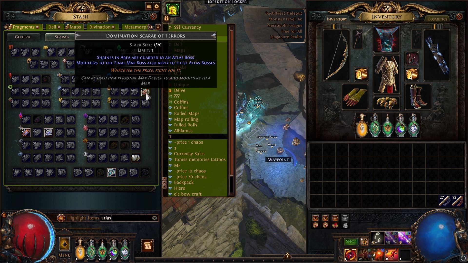 Información sobre herramientas de Dominación Escarabajo de los Terrores en Path of Exile